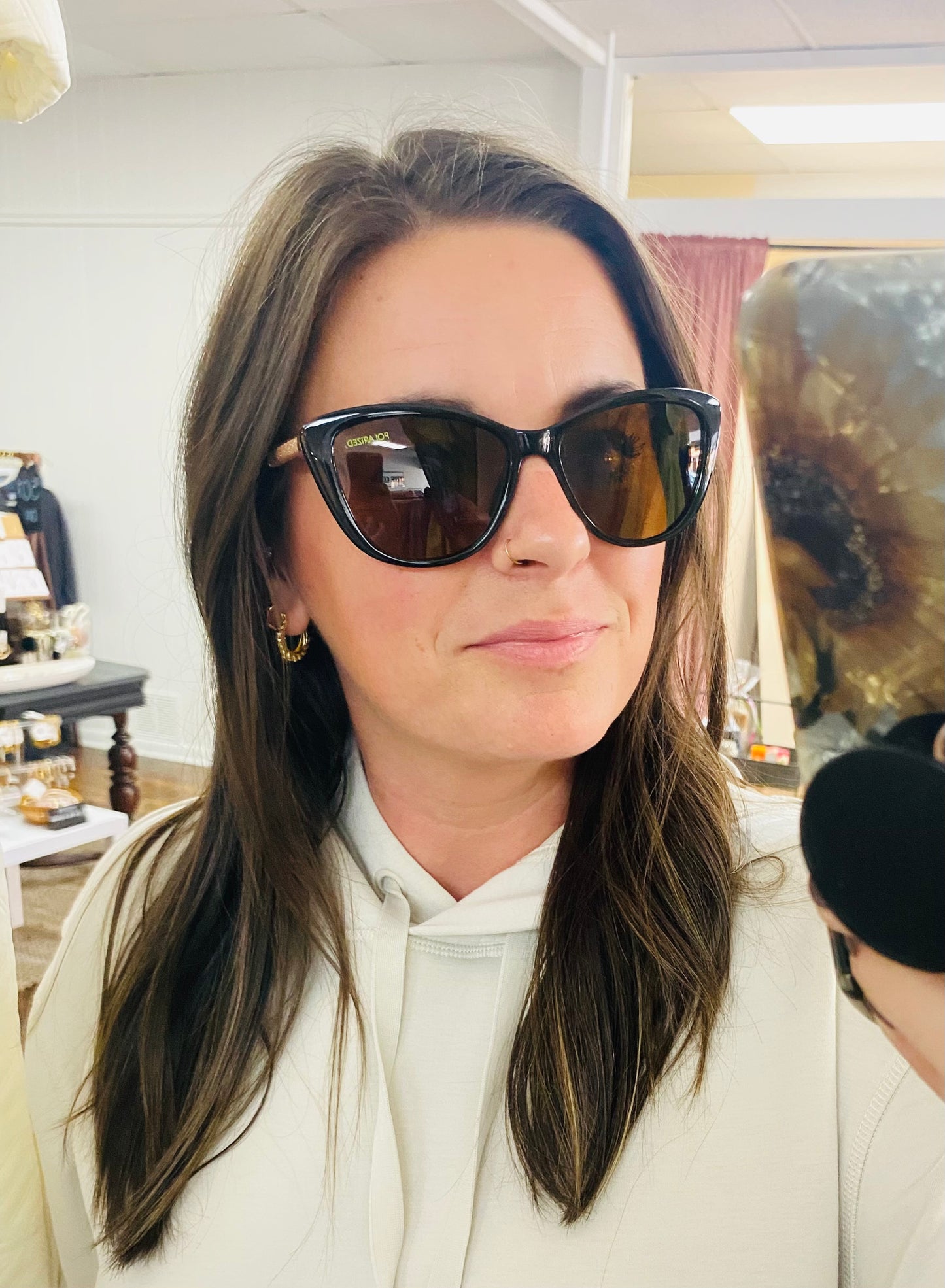 The Elyse • Black and Rose Gold Sunglasses • Mary Square