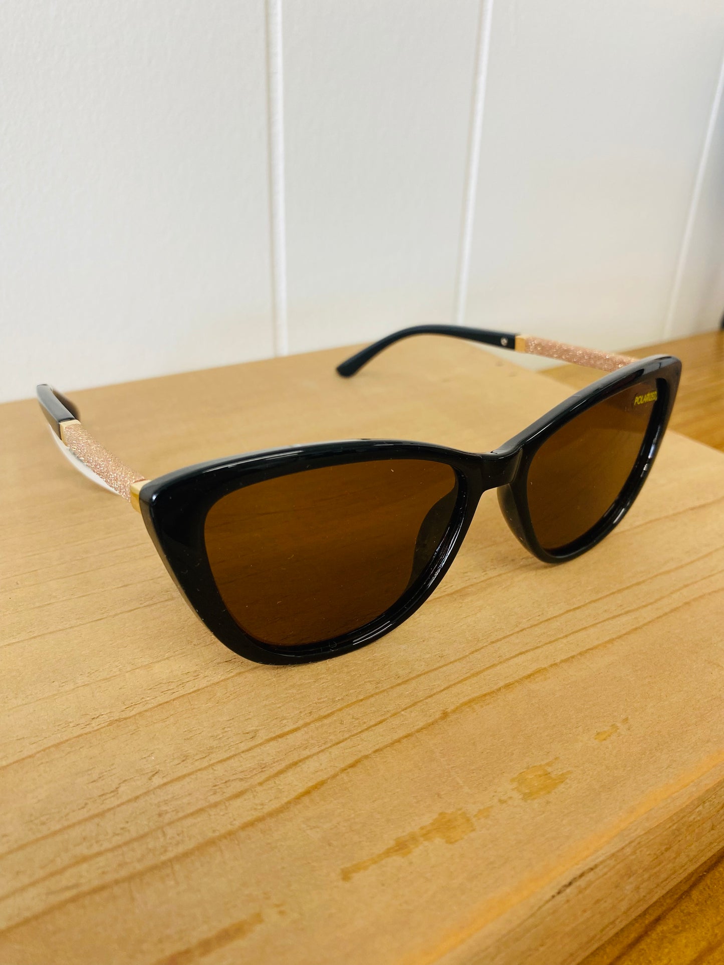 The Elyse • Black and Rose Gold Sunglasses • Mary Square