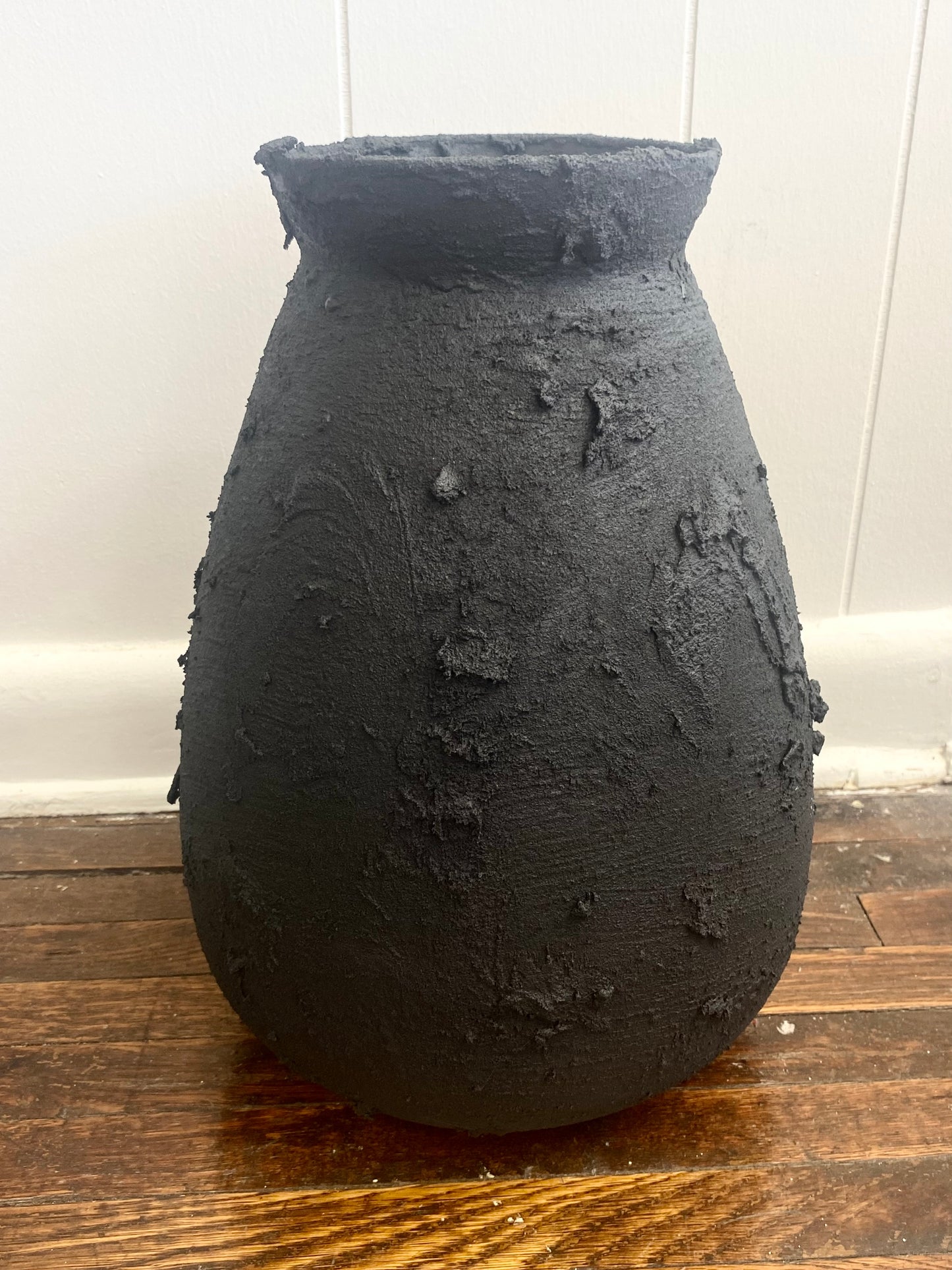 Hand Painted Black Vase