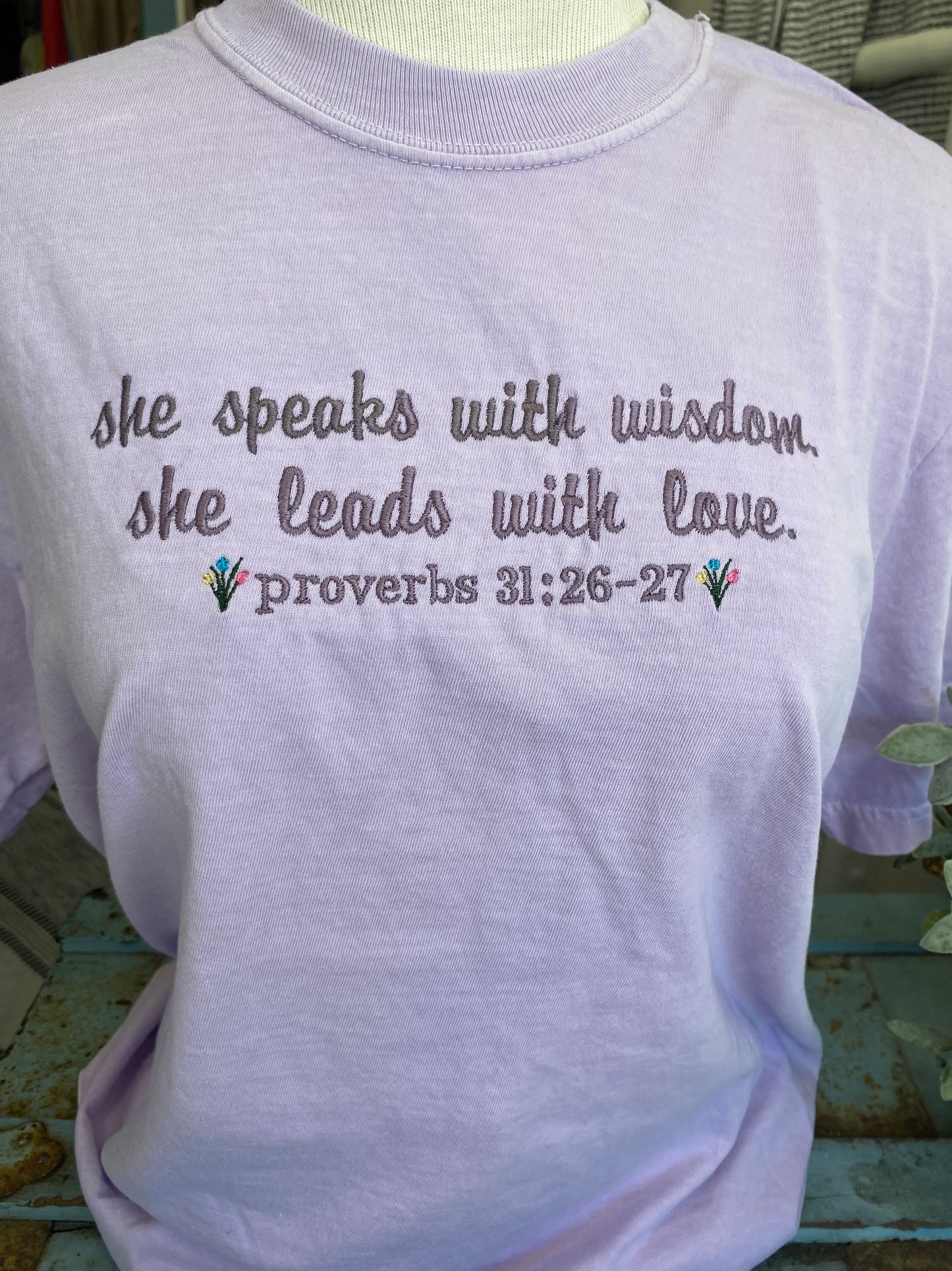 She Speaks With Wisdom Tee- The Virtuous Woman Collection