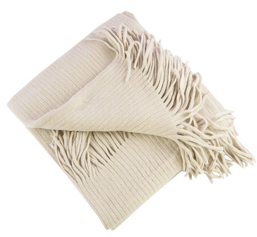 Faux Cashmere Soft Throw Blanket - Ivory
