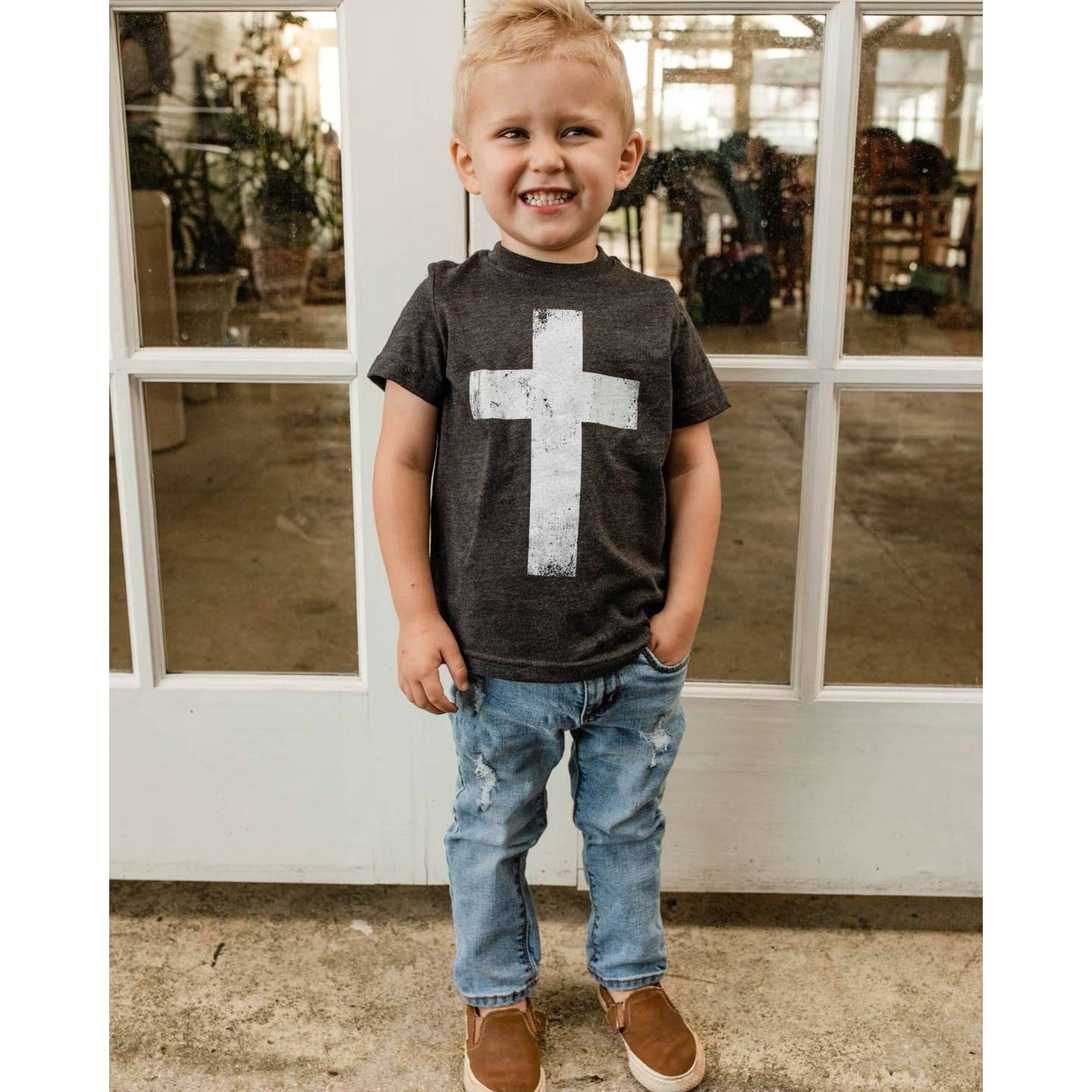 The Cross Acid Wash Tee- Kids