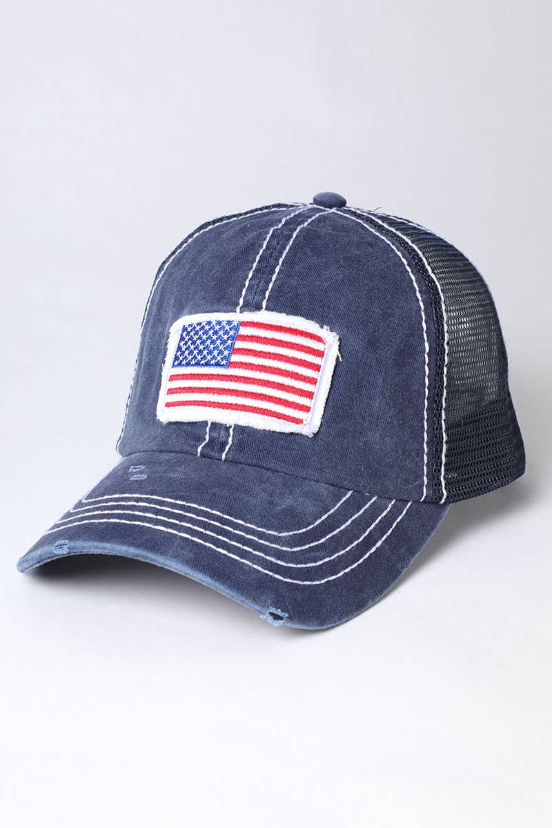 America USA Flag Mesh Snapback Baseball Cap