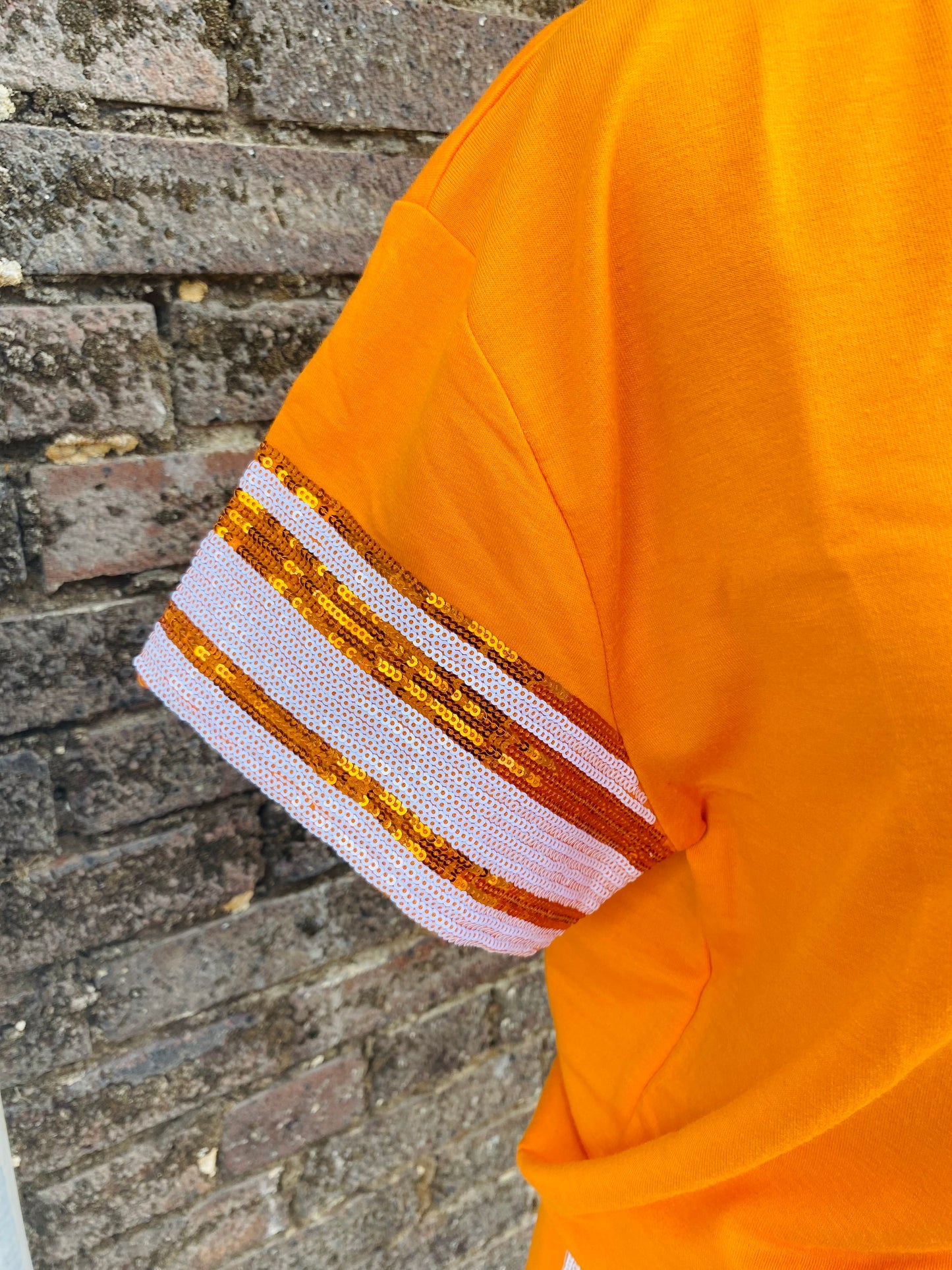 Mary Square Orange Sequin Set
