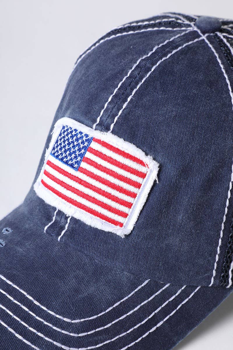 America USA Flag Mesh Snapback Baseball Cap