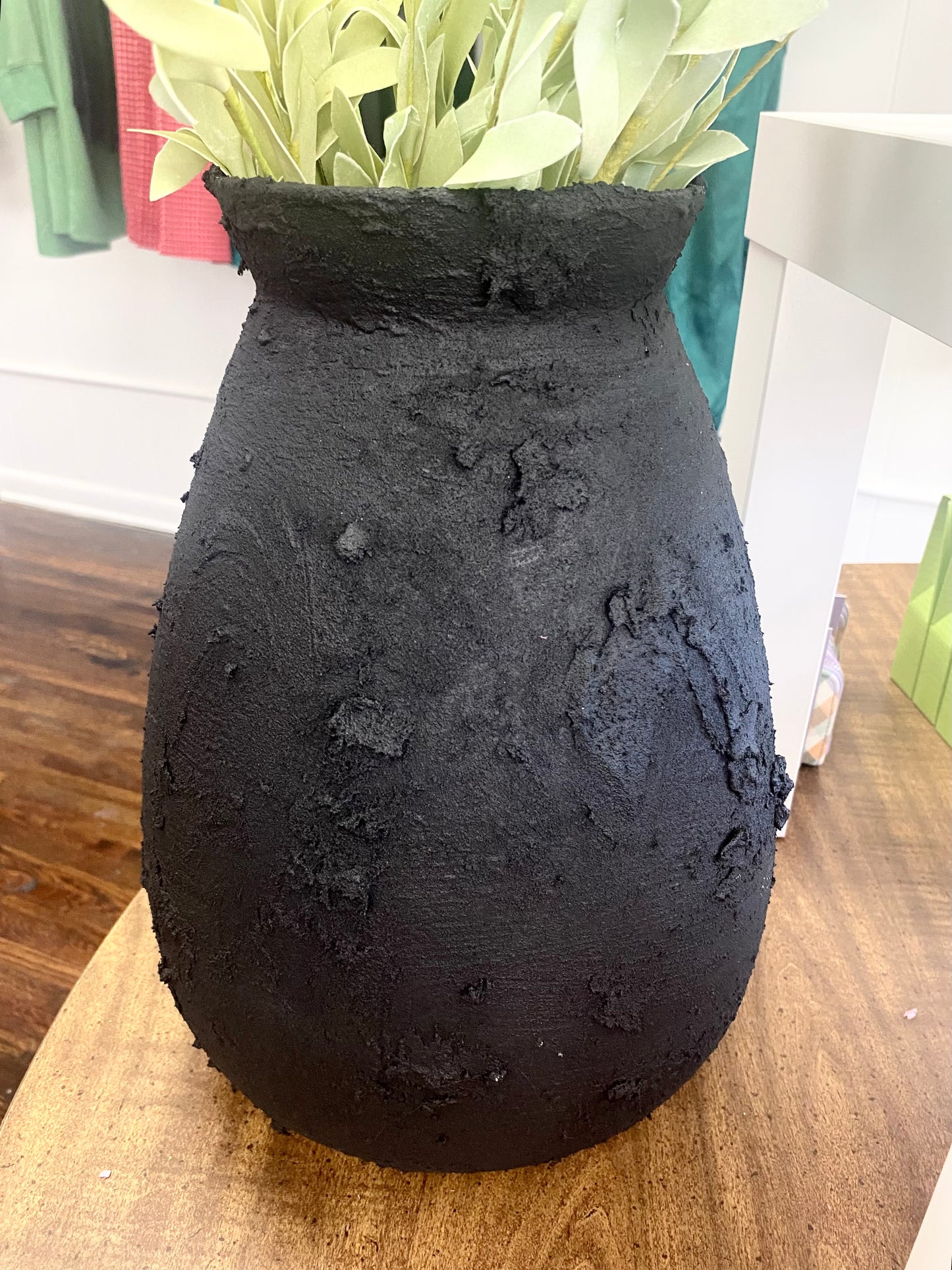 Hand Painted Black Vase