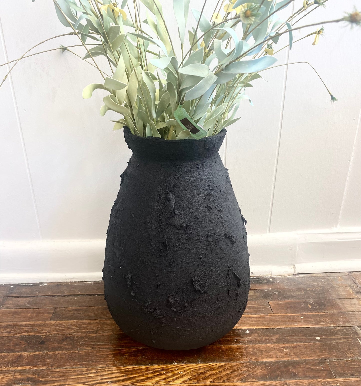 Hand Painted Black Vase