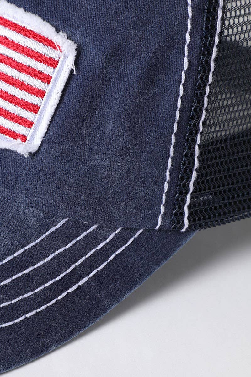 America USA Flag Mesh Snapback Baseball Cap