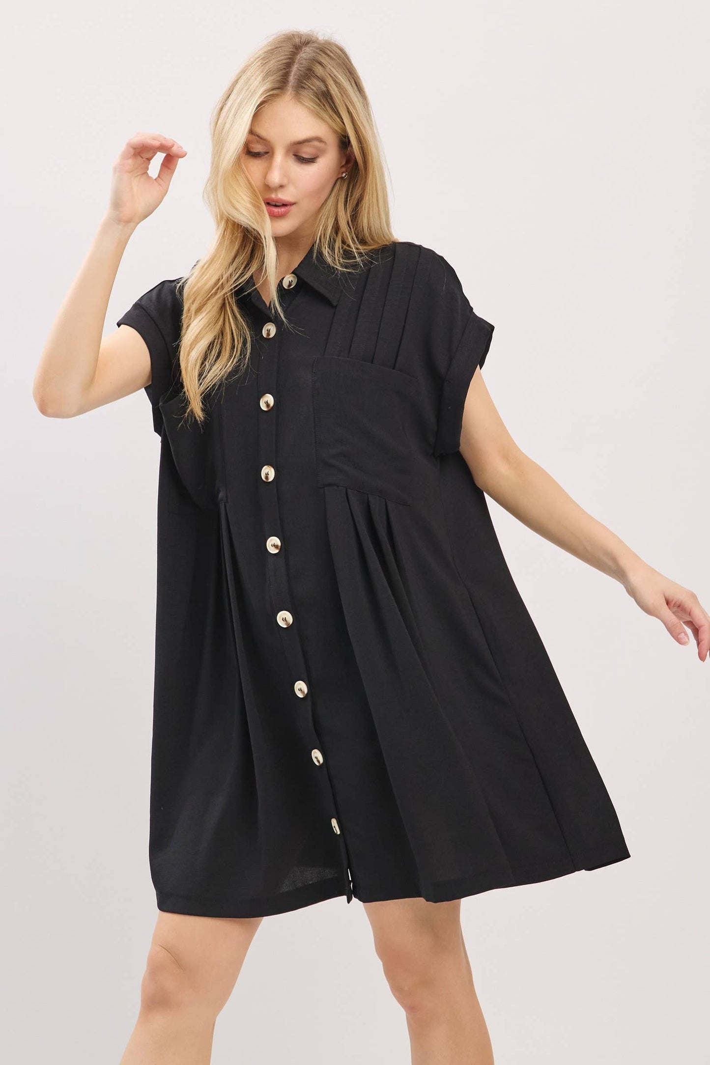 Button Front Airflow Shirt Dress