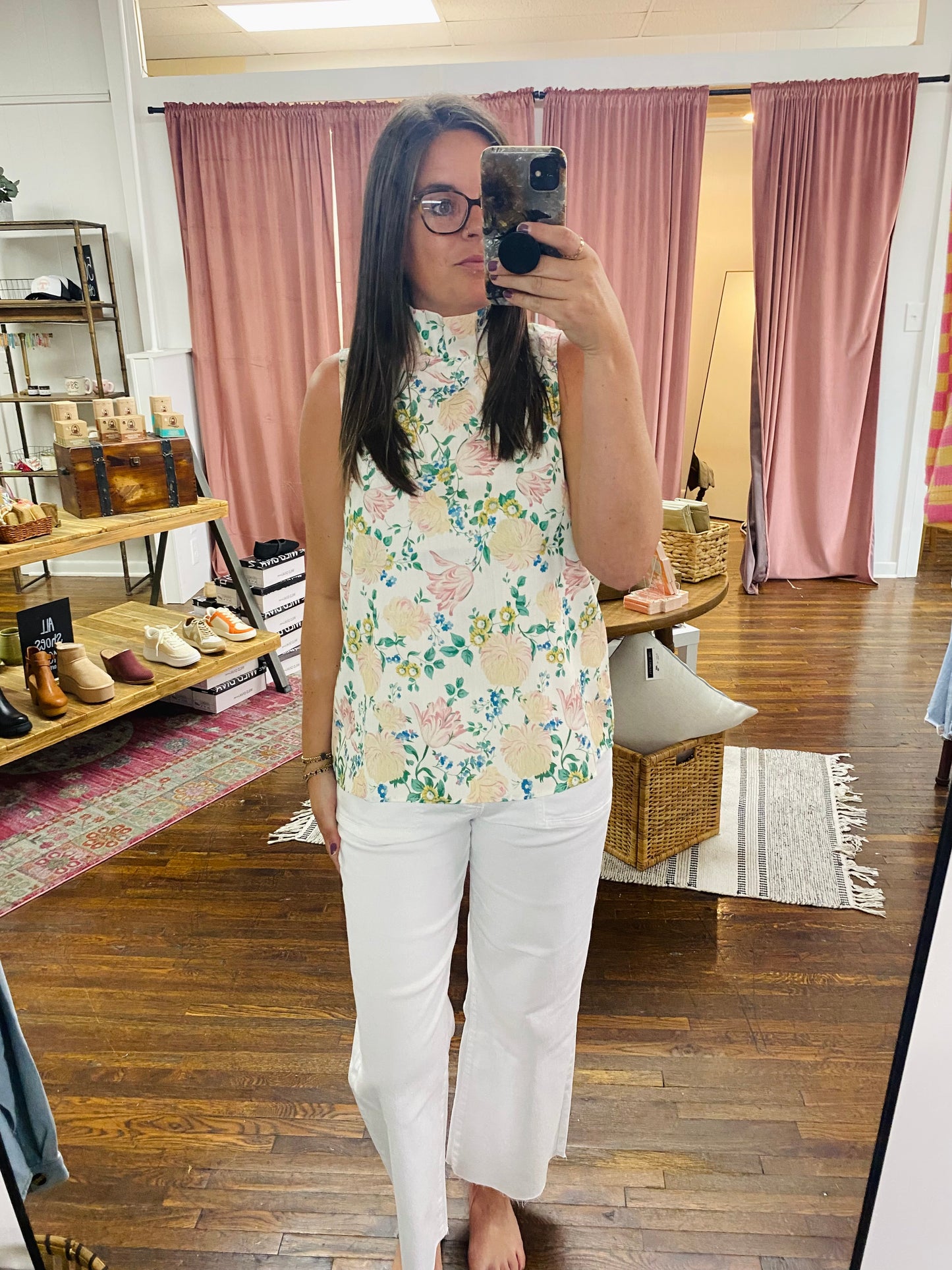 Cream Ruffle High Neck