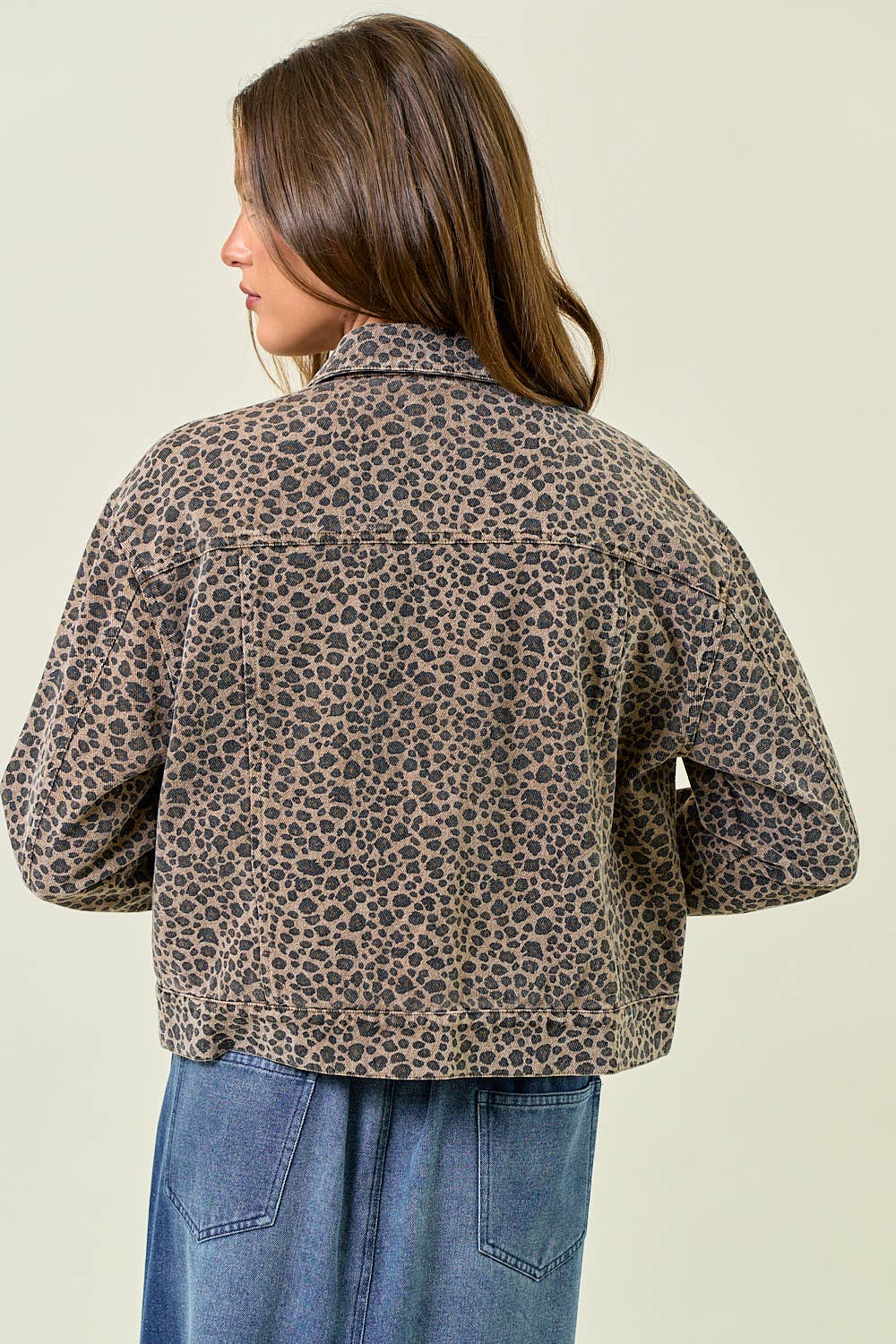 Leopard Print Denim Jacket