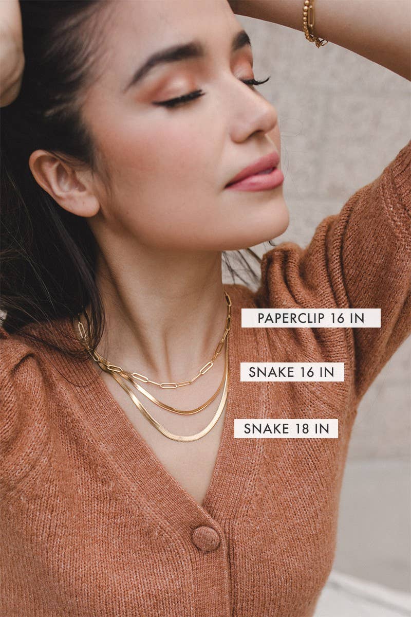 14K Gold Plated Herringbone Necklace: 18 inch
