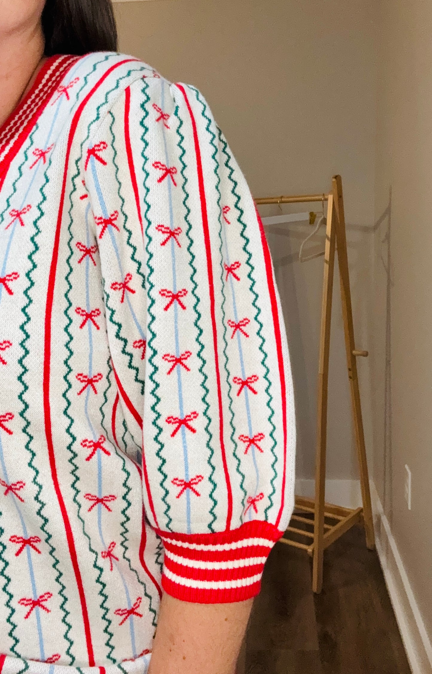 Mary Square Ivory Faith Bow Sweater