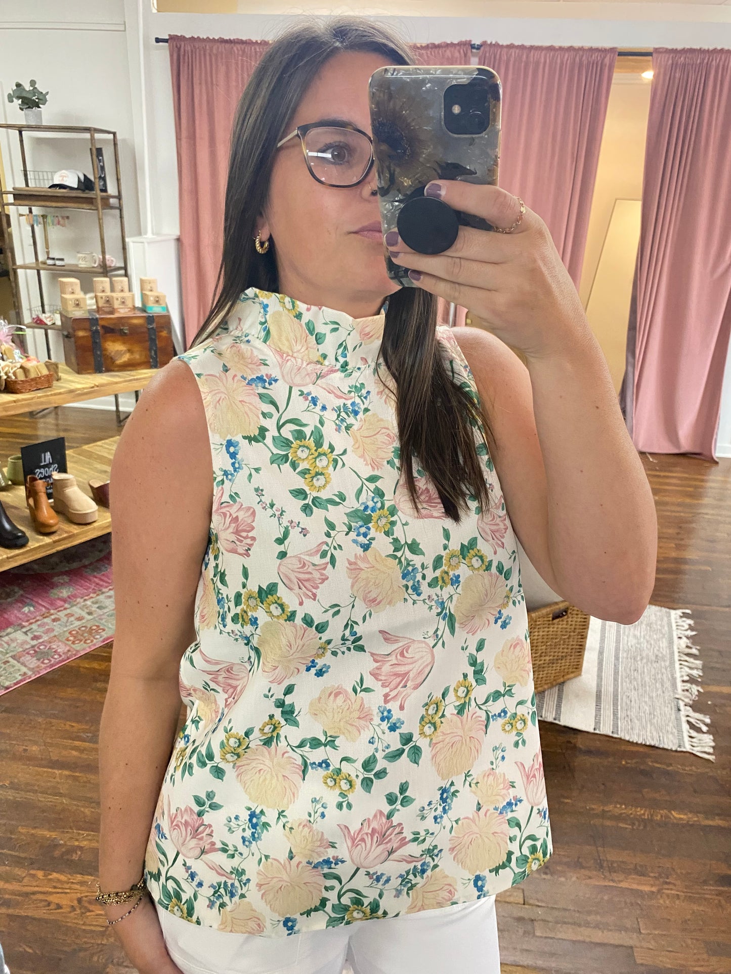 Cream Ruffle High Neck