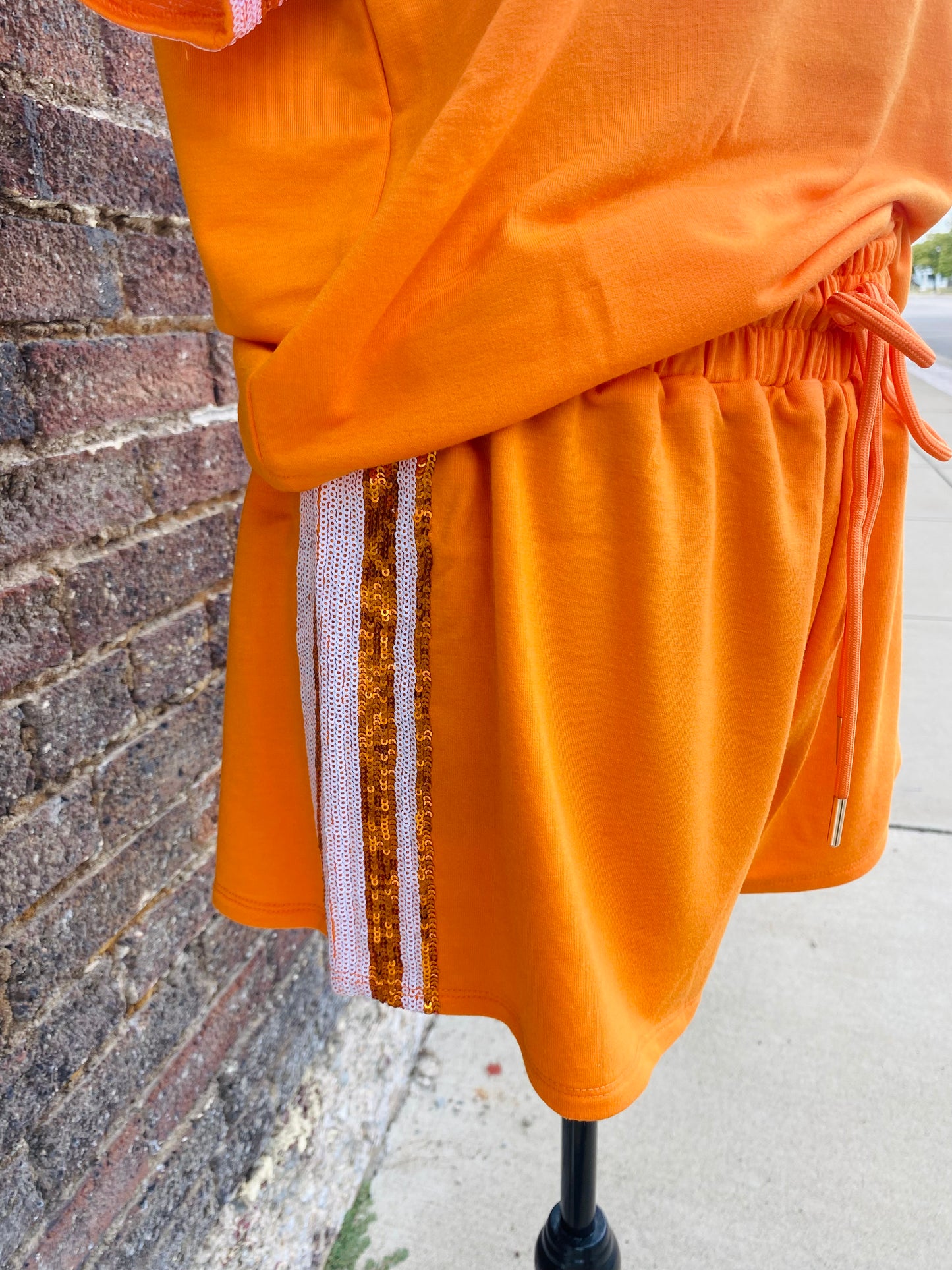 Mary Square Orange Sequin Set