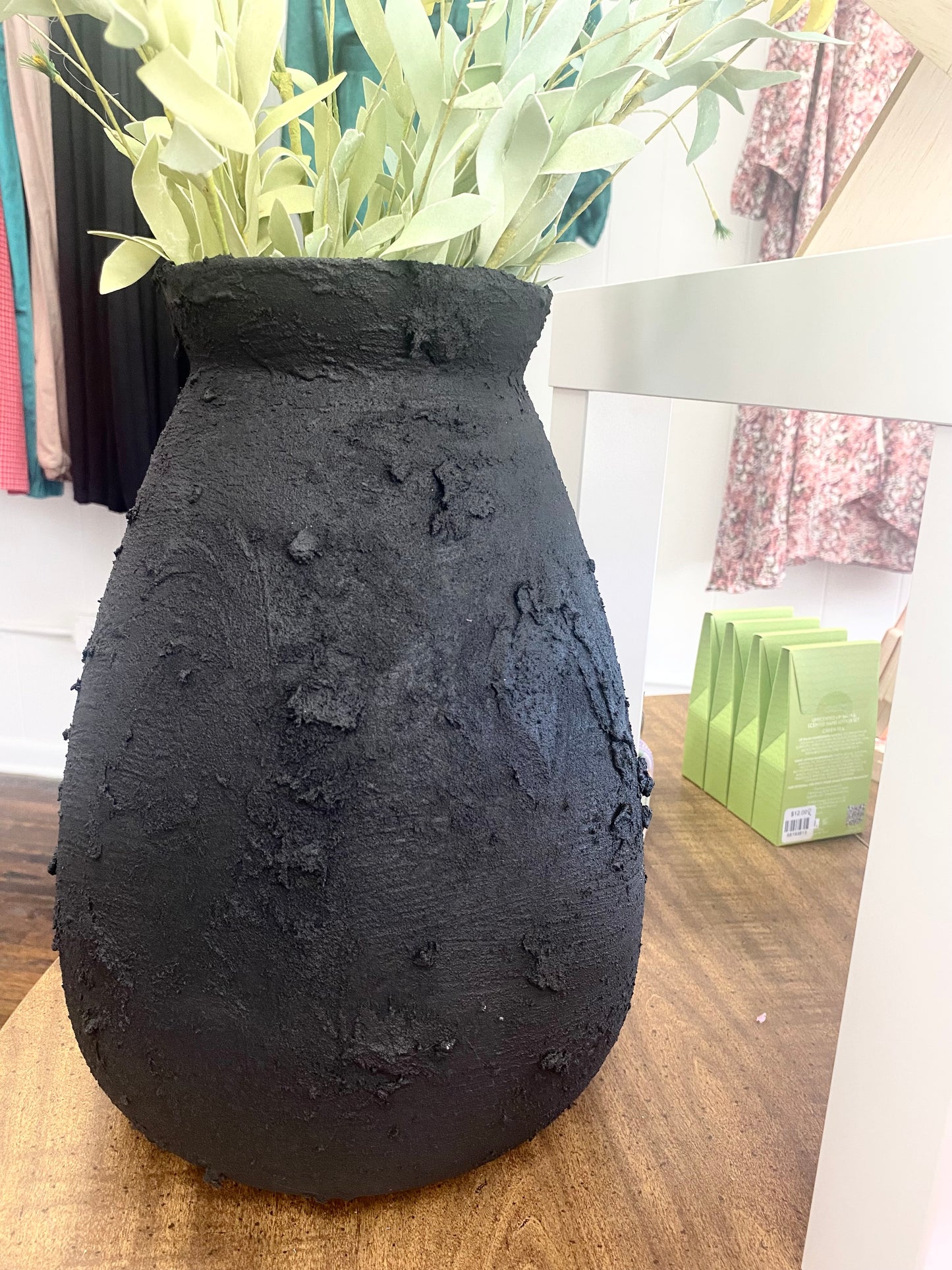 Hand Painted Black Vase