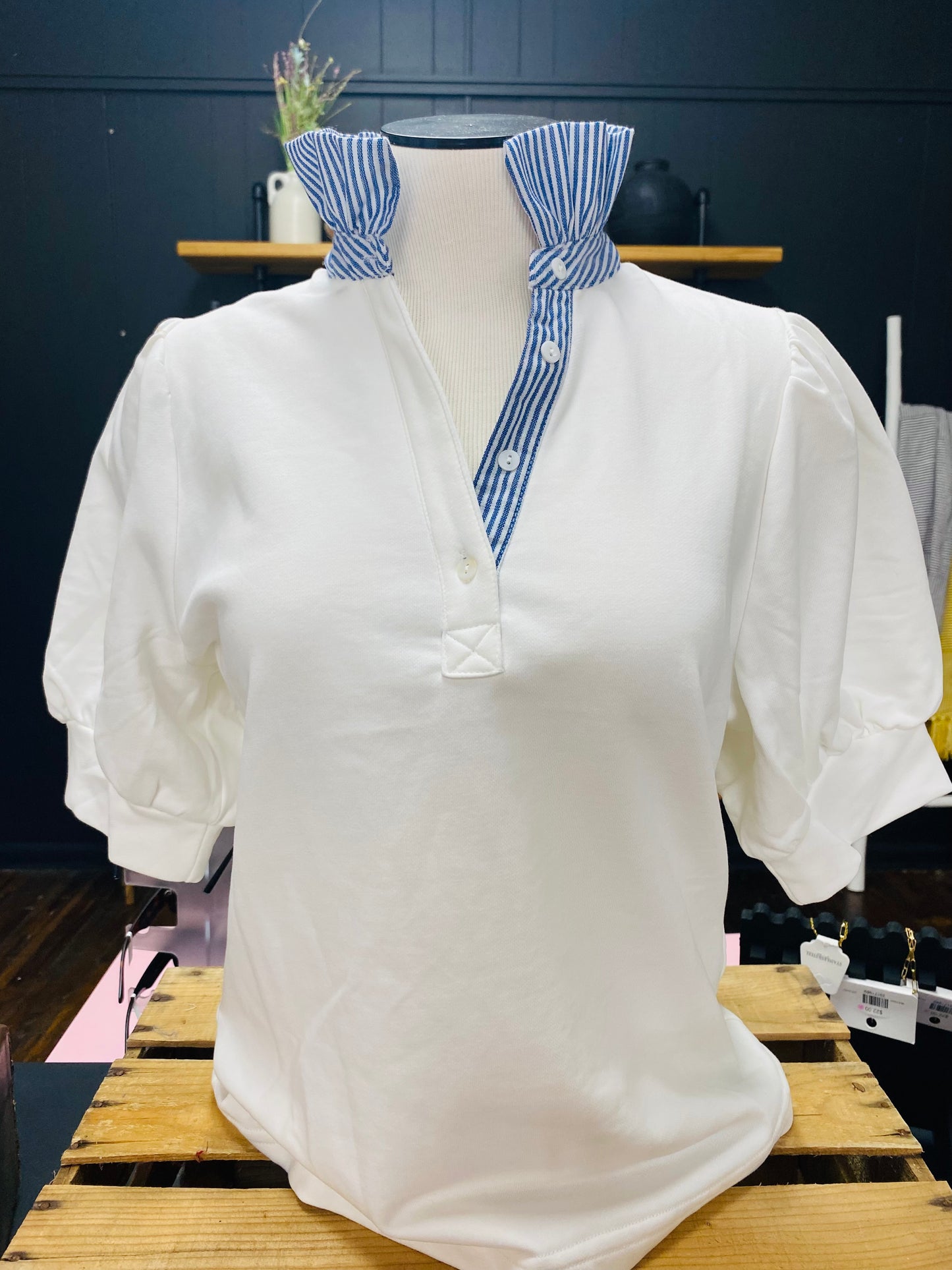 The Classic Striped Ruffle Blouse