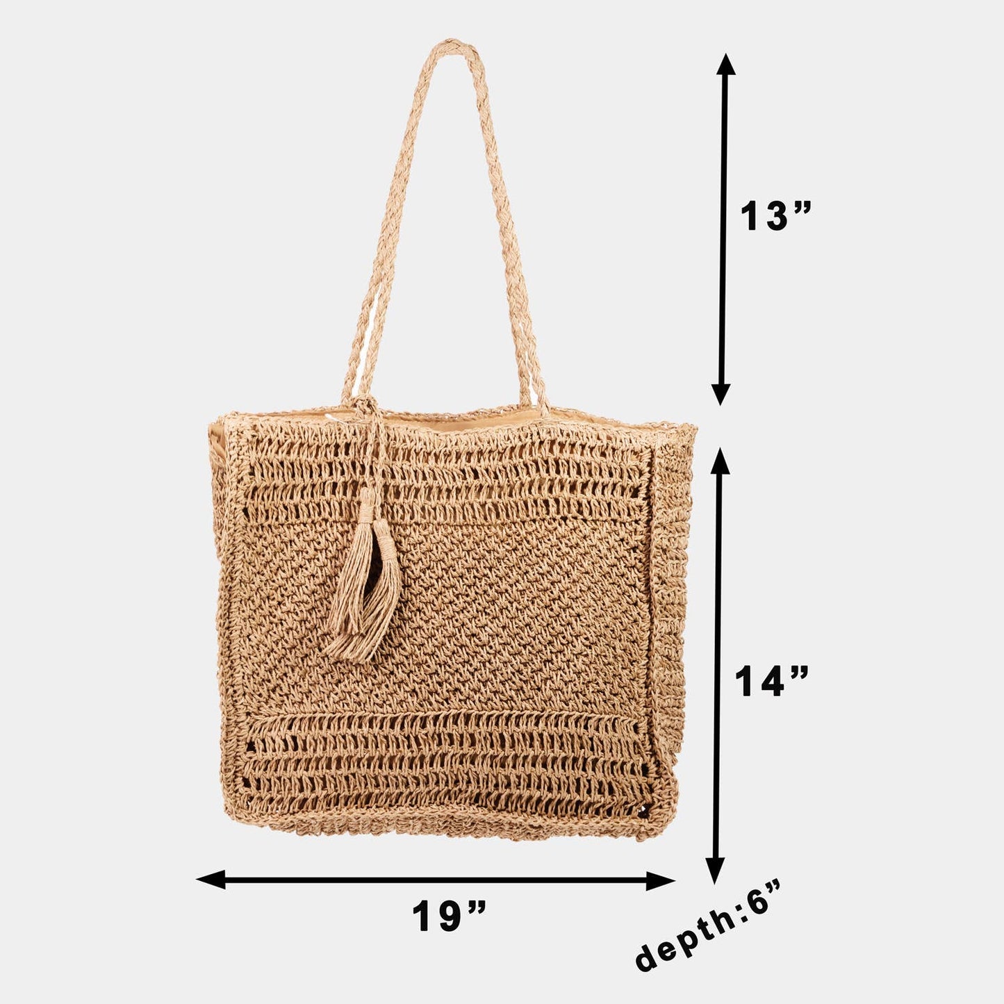 Straw Knit Tote Bag