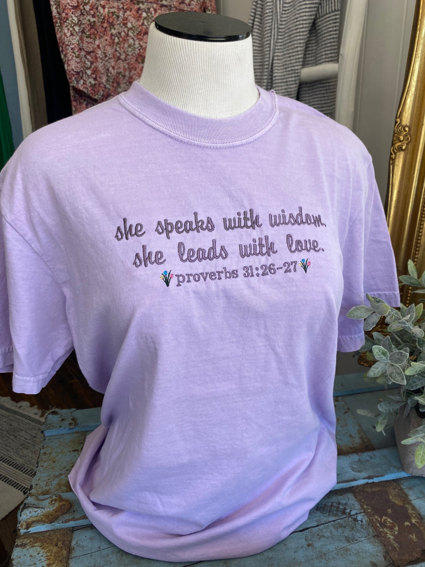 She Speaks With Wisdom Tee- The Virtuous Woman Collection