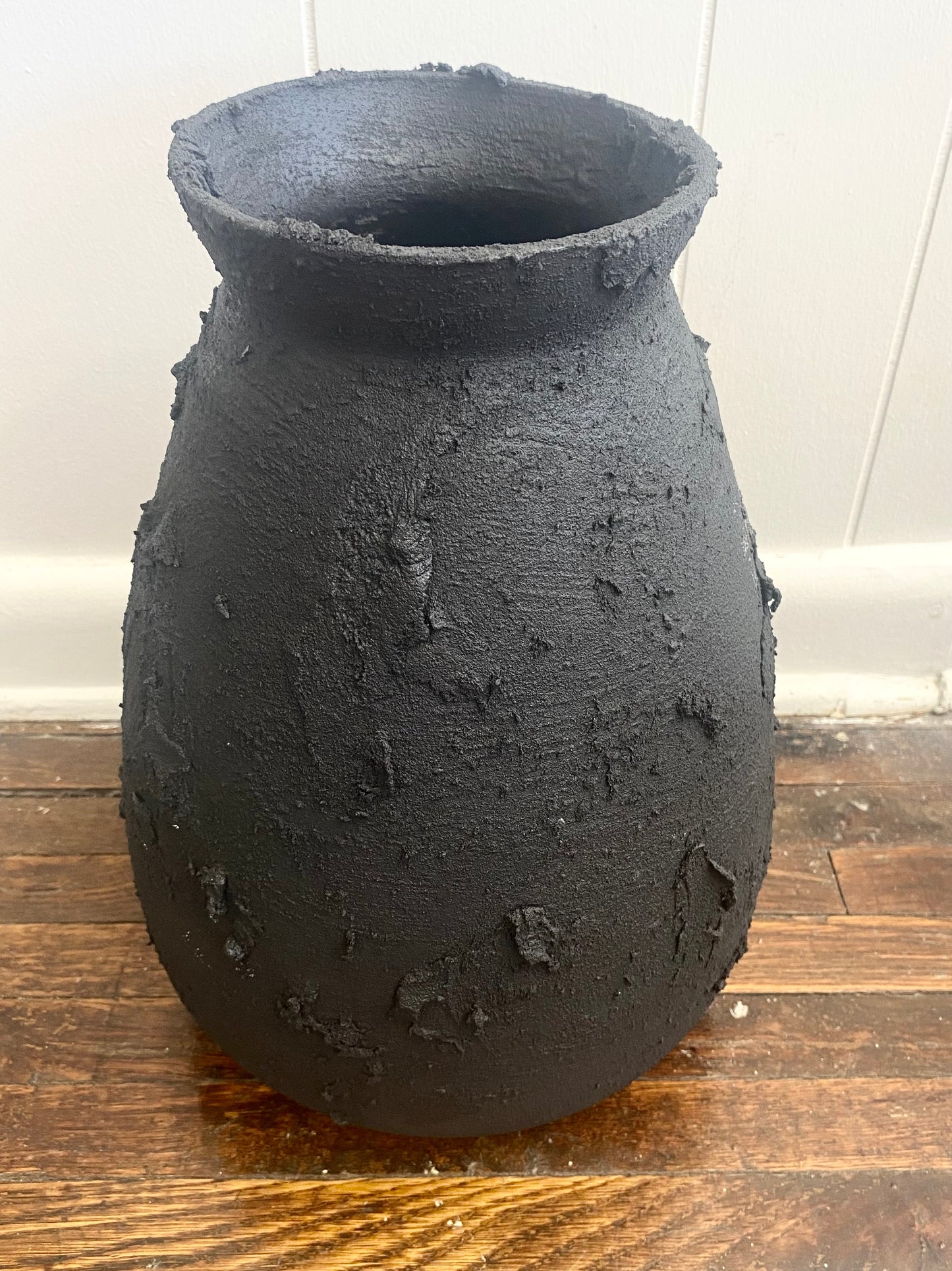 Hand Painted Black Vase