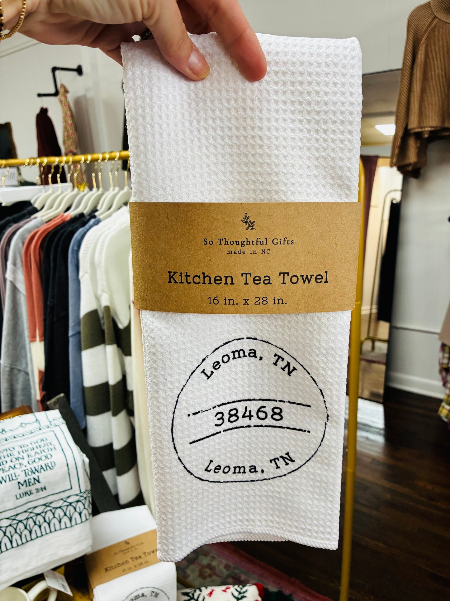 Custom Vintage Stamp Local Dish Towel | Kitchen Towel