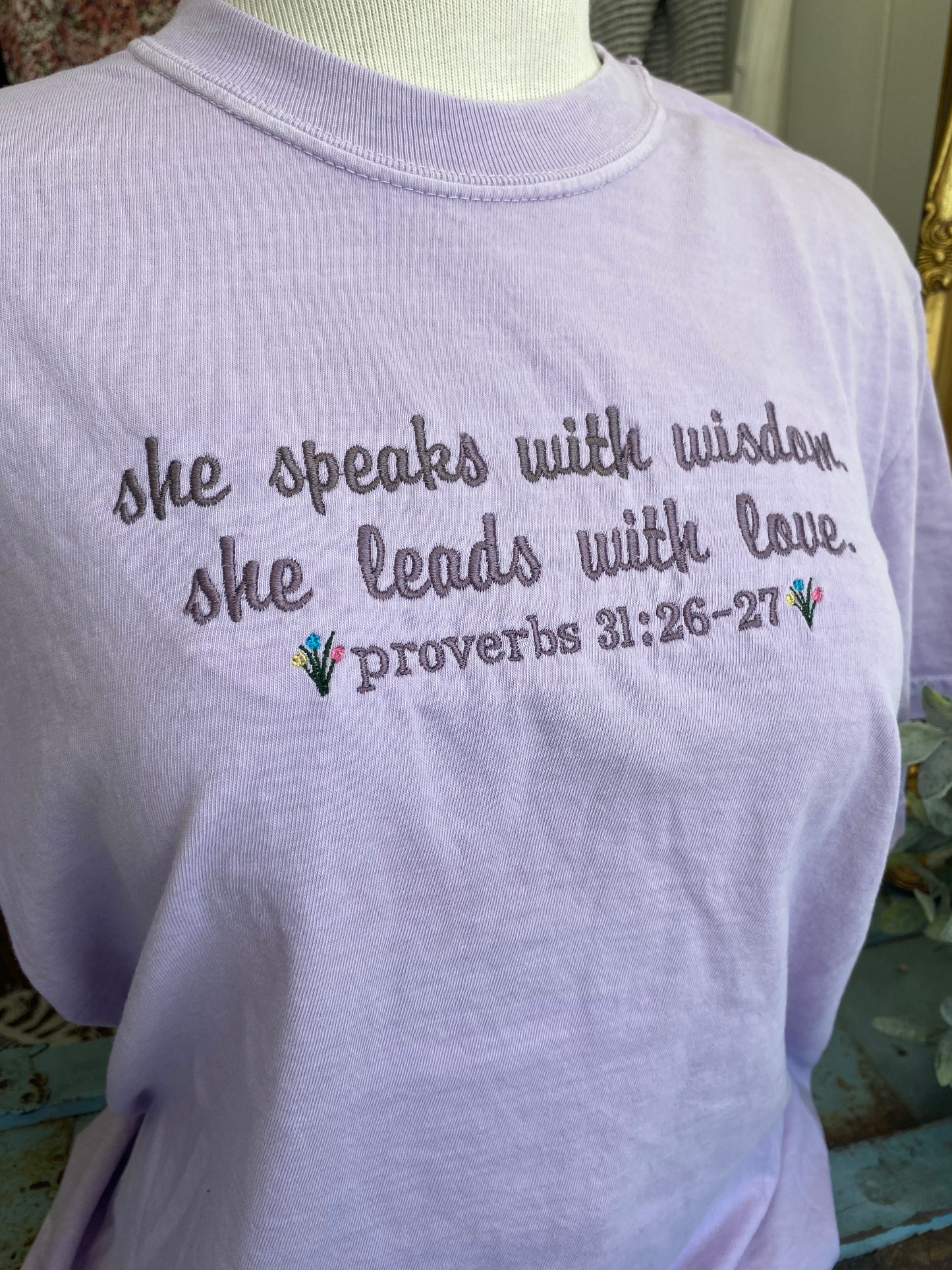 She Speaks With Wisdom Tee- The Virtuous Woman Collection