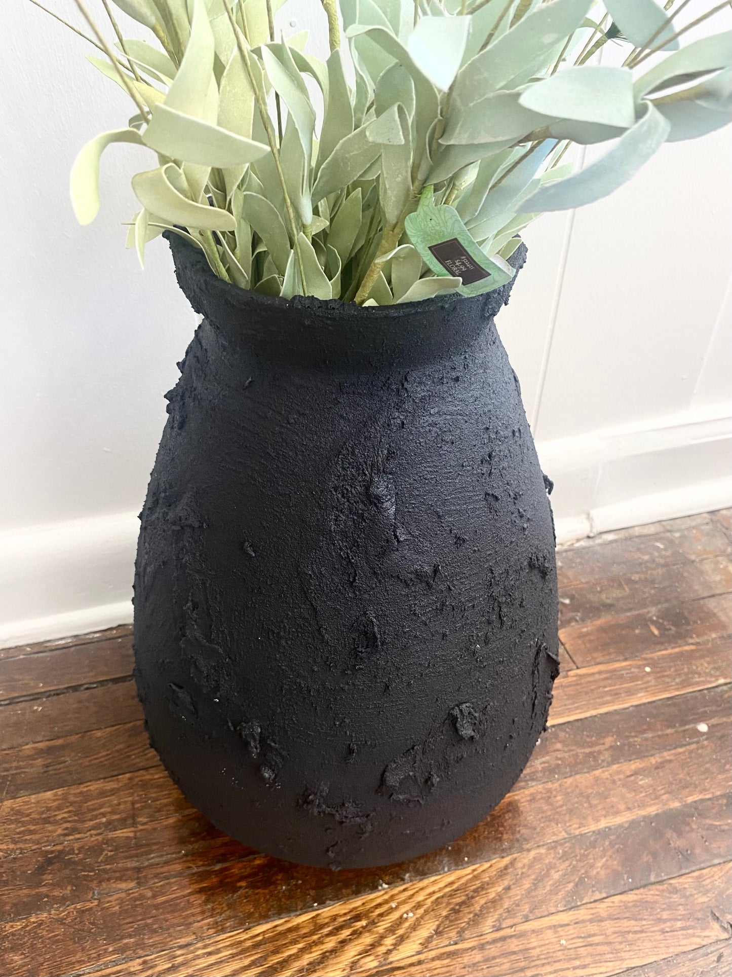 Hand Painted Black Vase