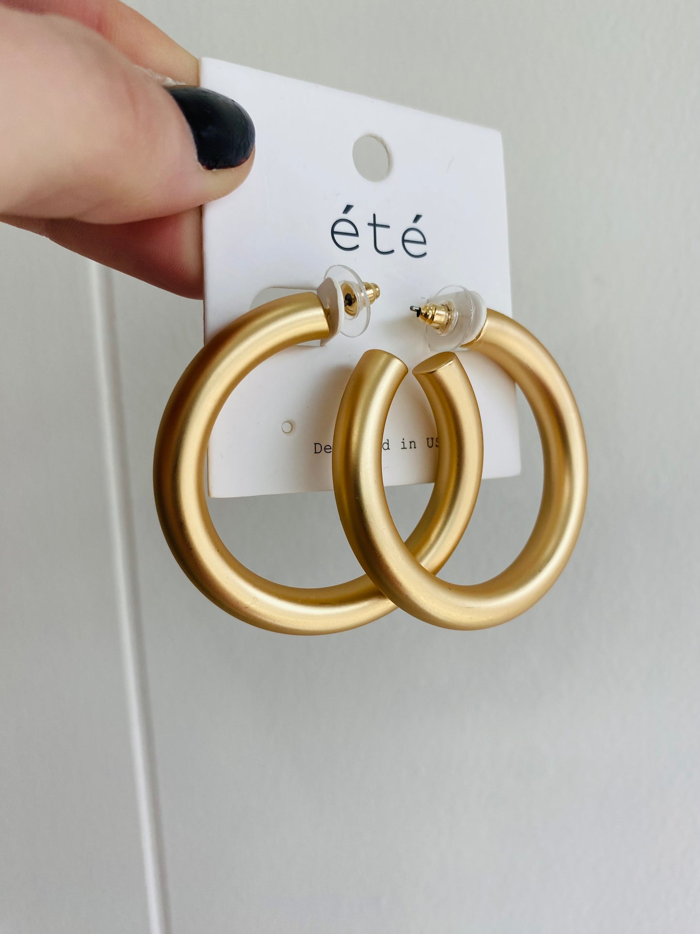 Matte Gold Chunky Hoop Earring