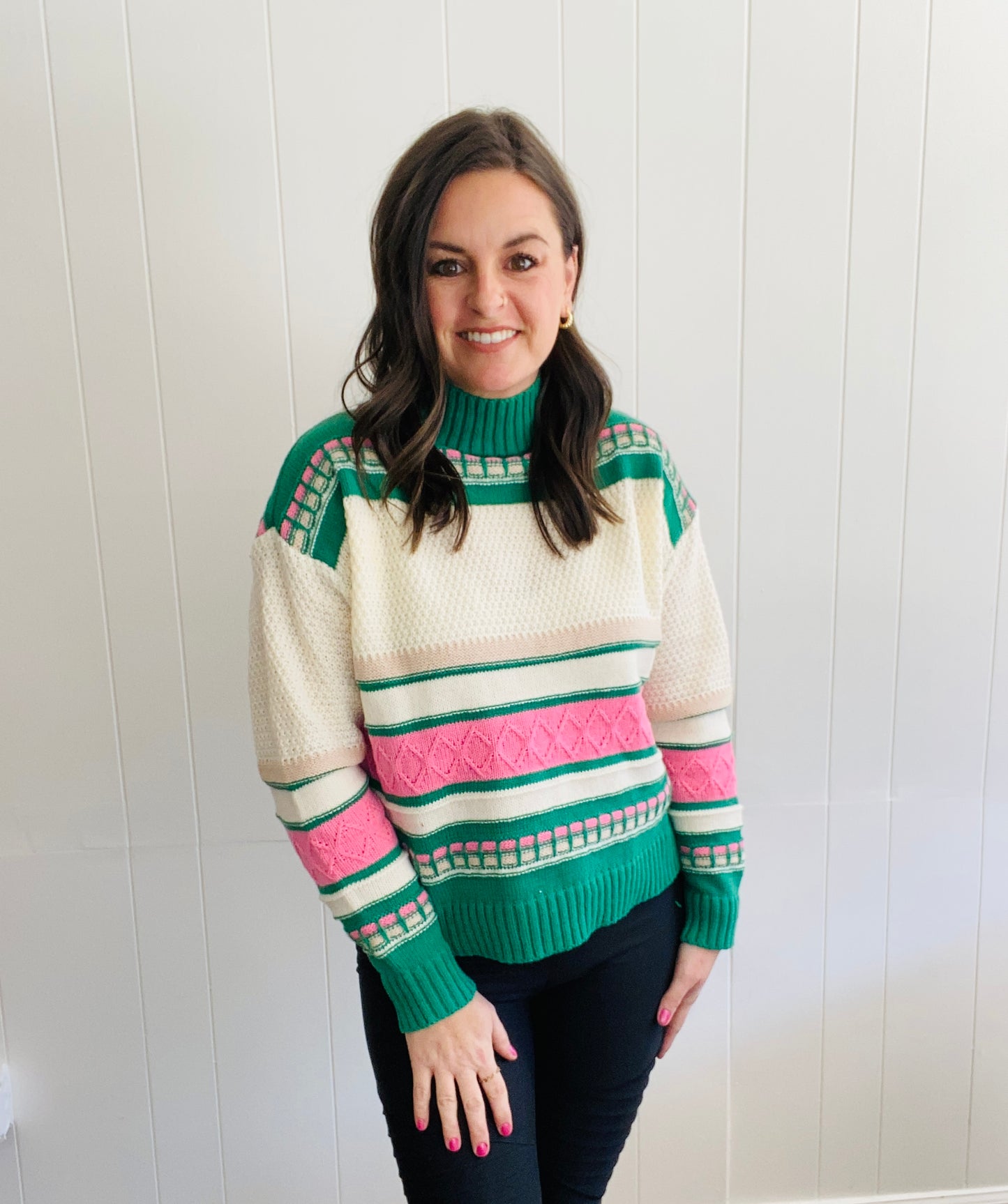 The Sweet Color Block Sweater