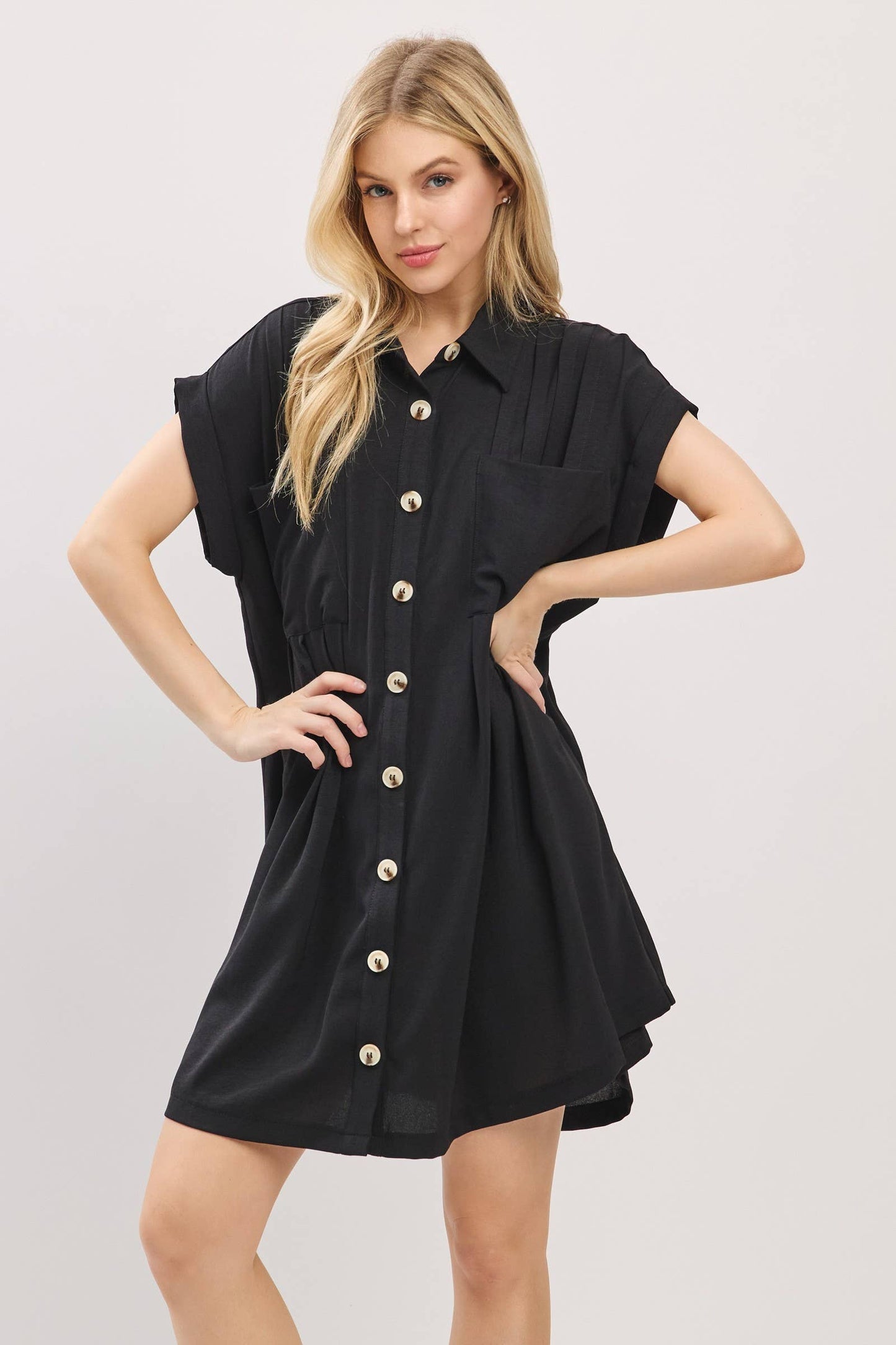 Button Front Airflow Shirt Dress