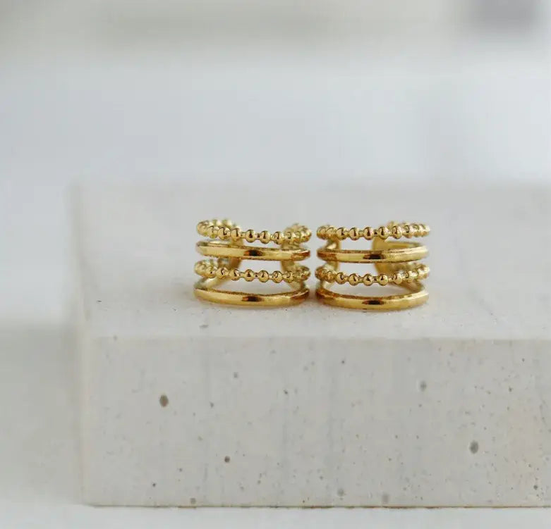 18K Gold Plated Stainless Steel Cuff Wrap Earring
