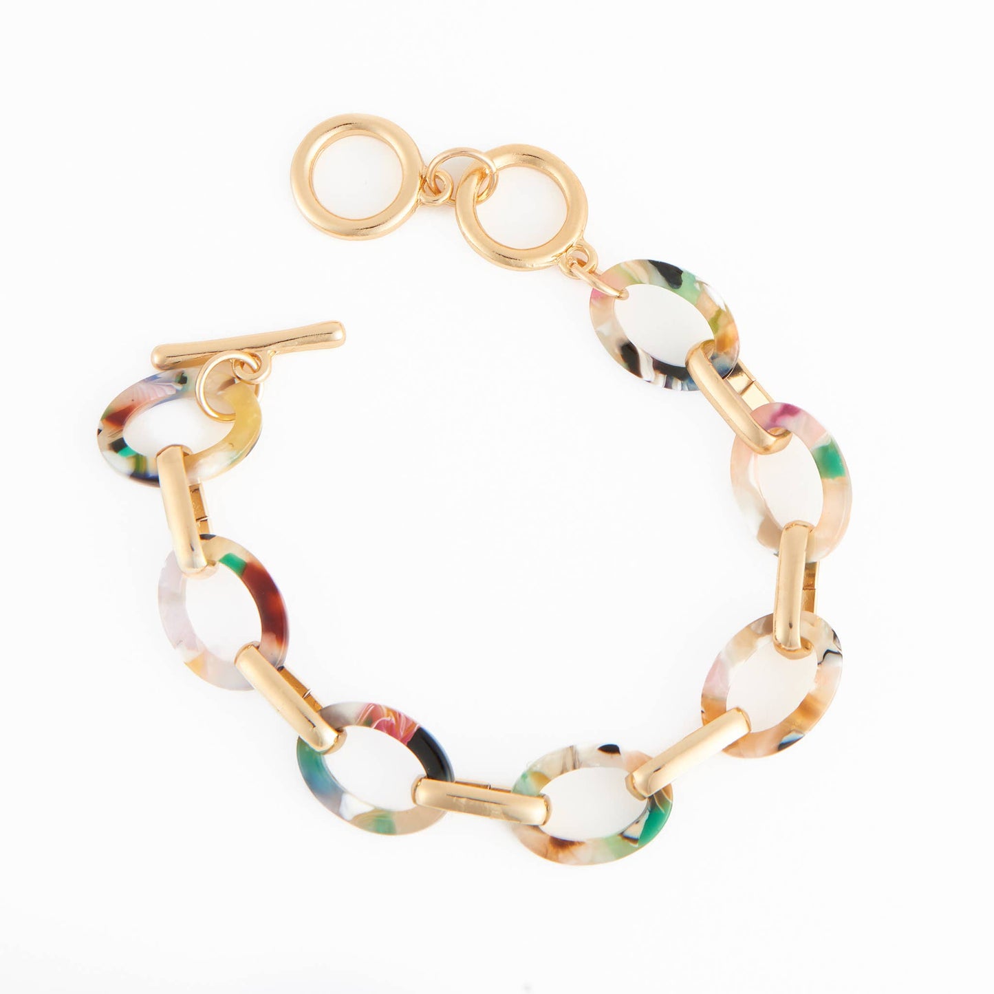 Shayne Acrylic Celluloid Link Toggle Bracelet