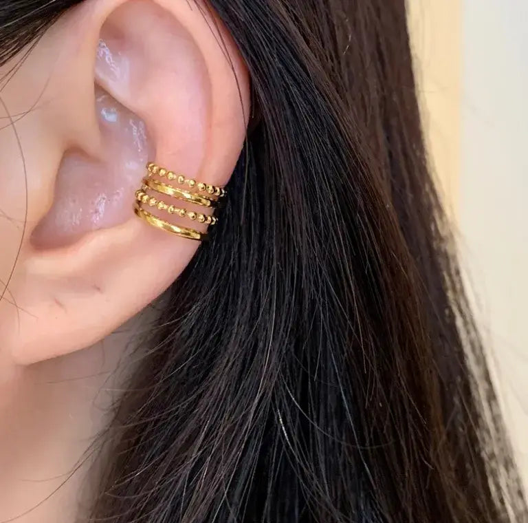 18K Gold Plated Stainless Steel Cuff Wrap Earring
