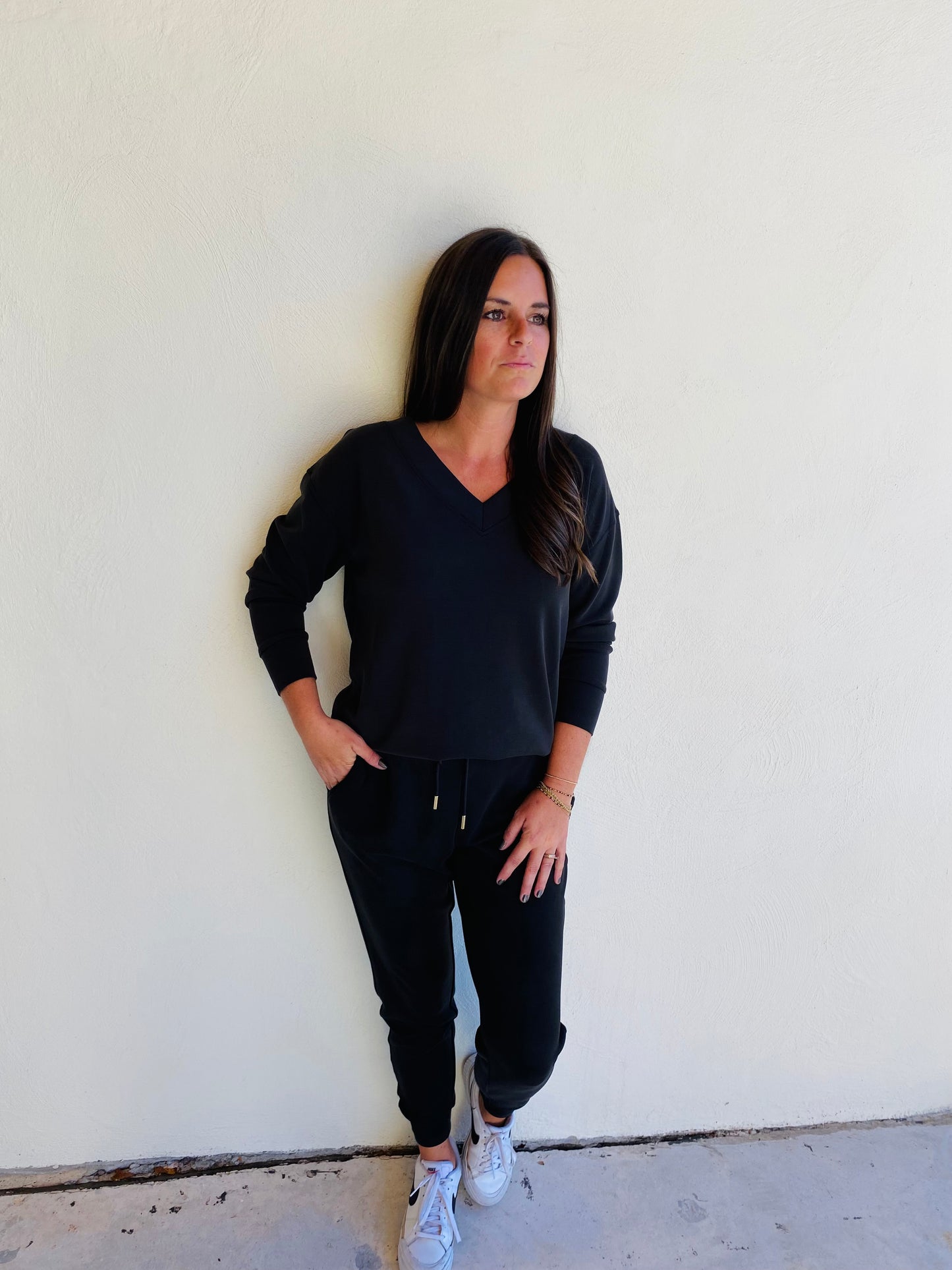 Mary Square Black LuxSoft Jogger Set