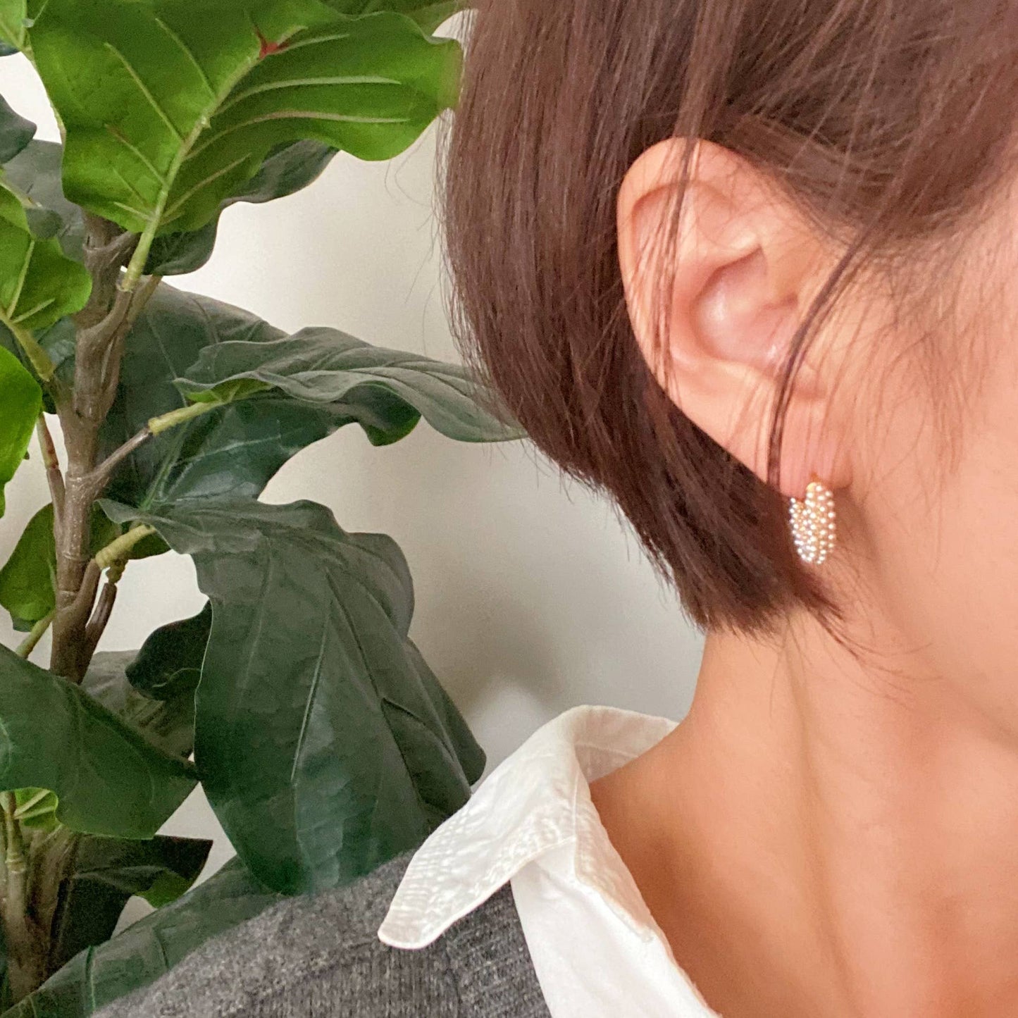 Pearl Mini Hoop Earrings