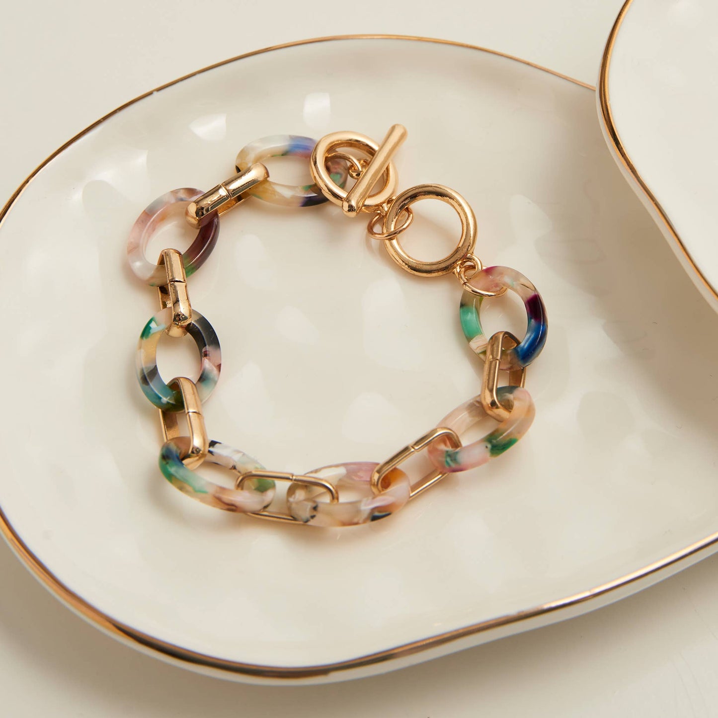 Shayne Acrylic Celluloid Link Toggle Bracelet