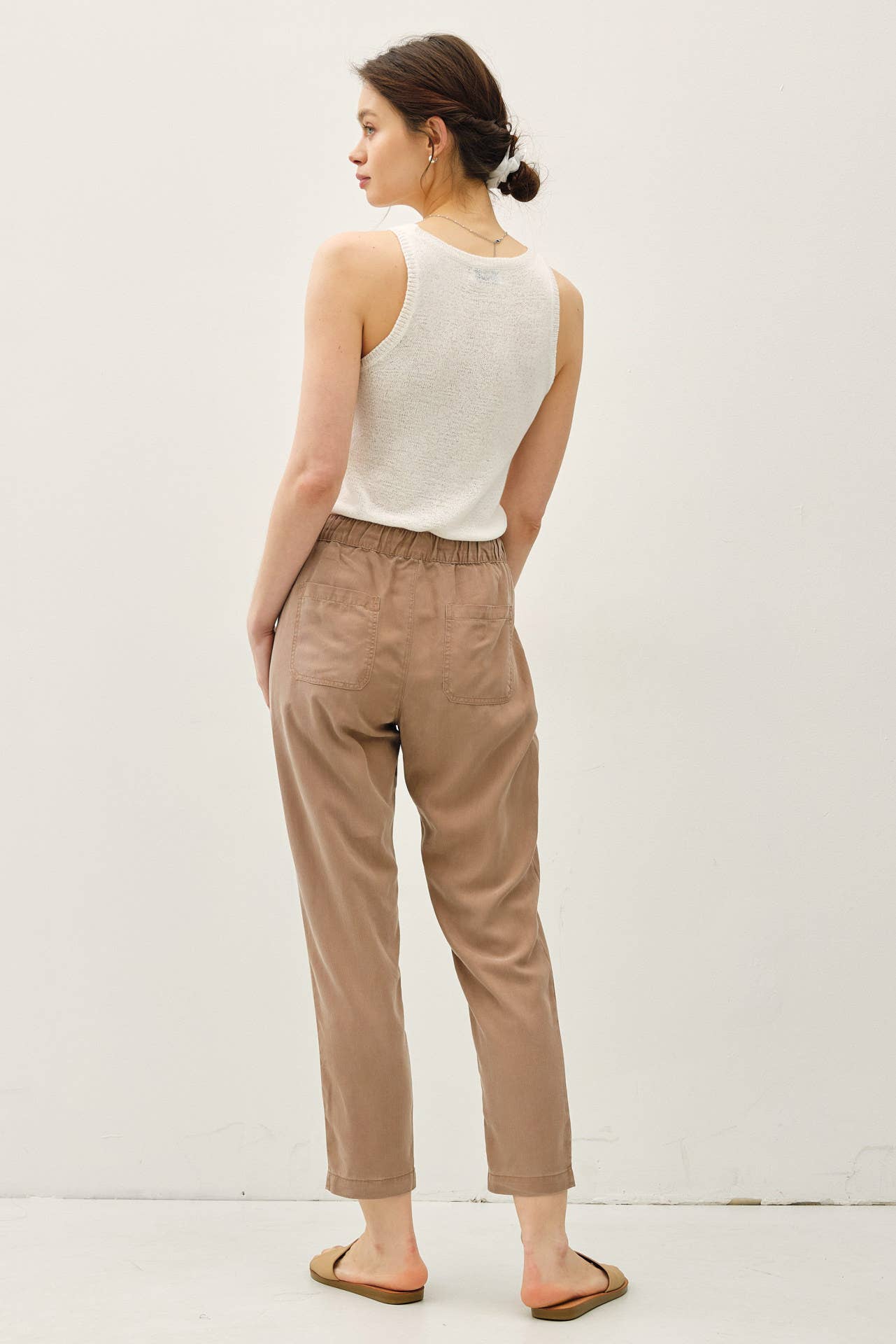 Soft Tencel Drawstring Pants | Lightweight Chambray Style