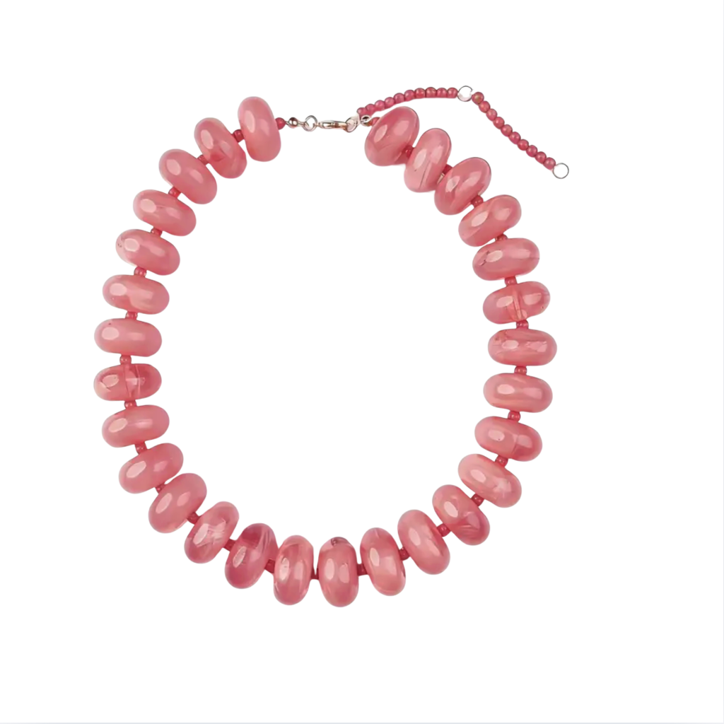 Polished Bead Statement Necklace | Mauve