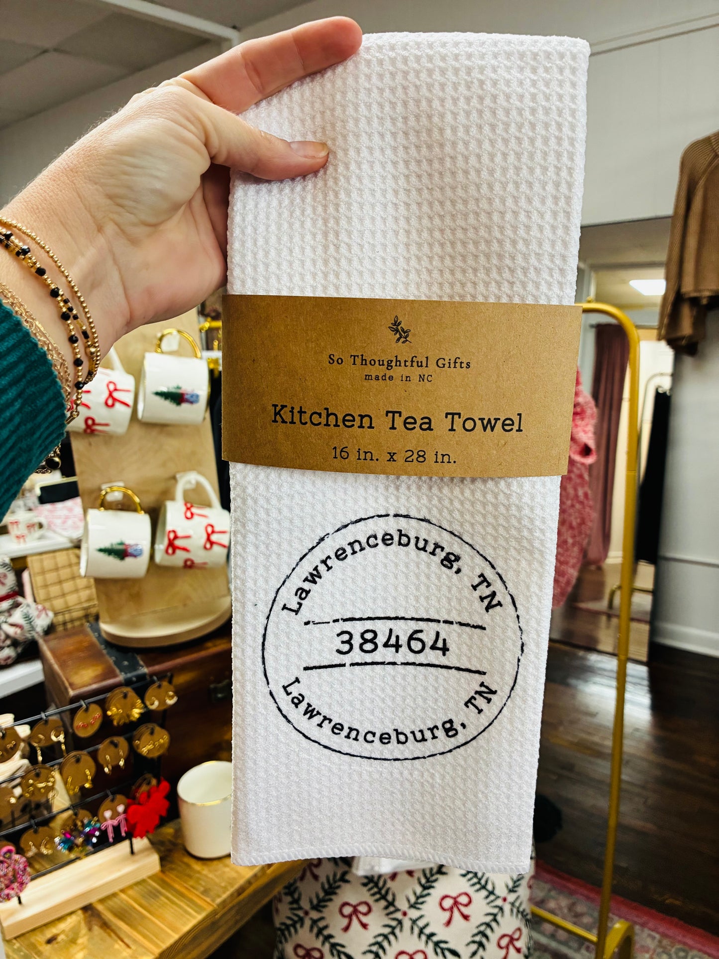 Custom Vintage Stamp Local Dish Towel | Kitchen Towel