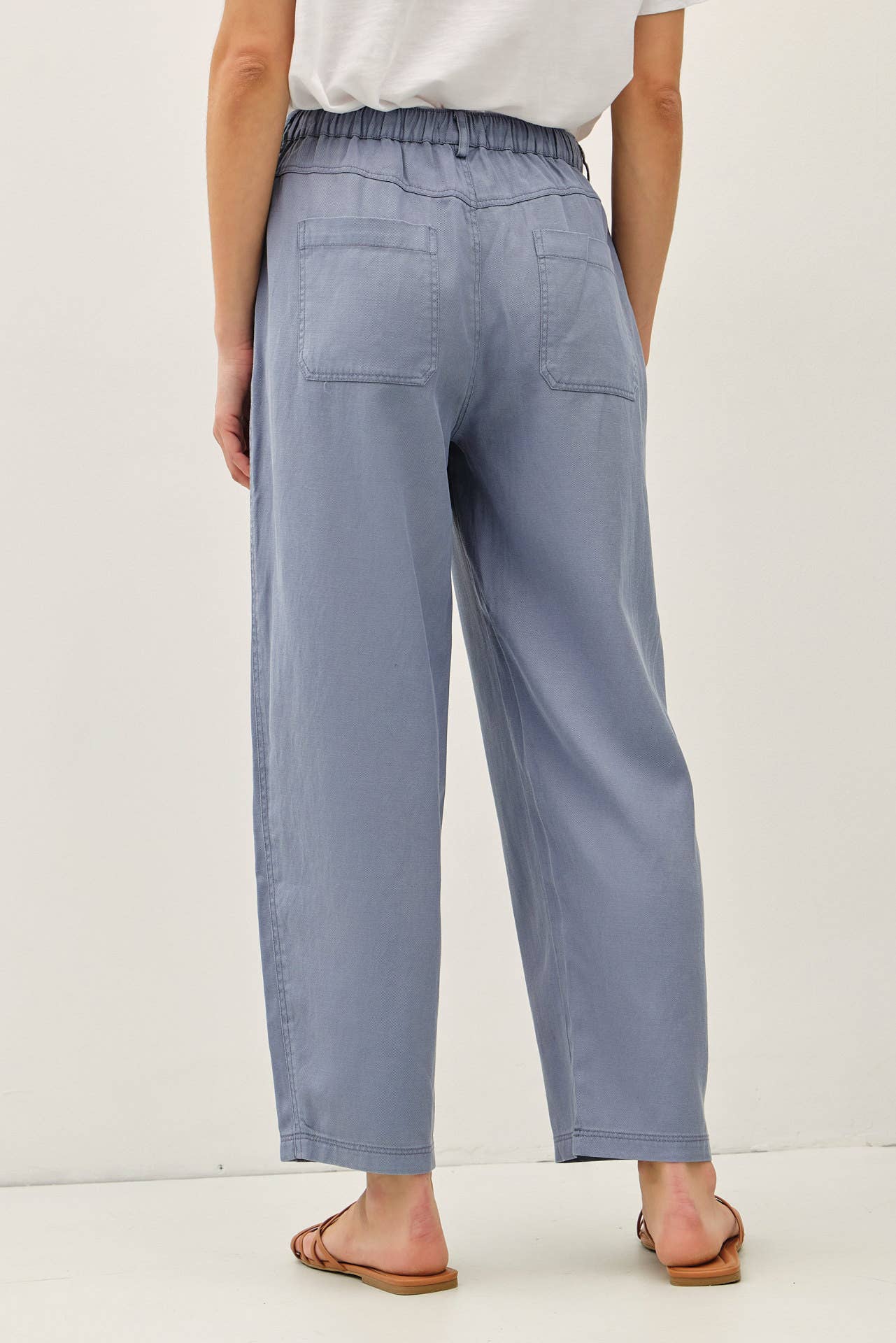 Soft Tencel Wide Leg Pants – Dusty Blue