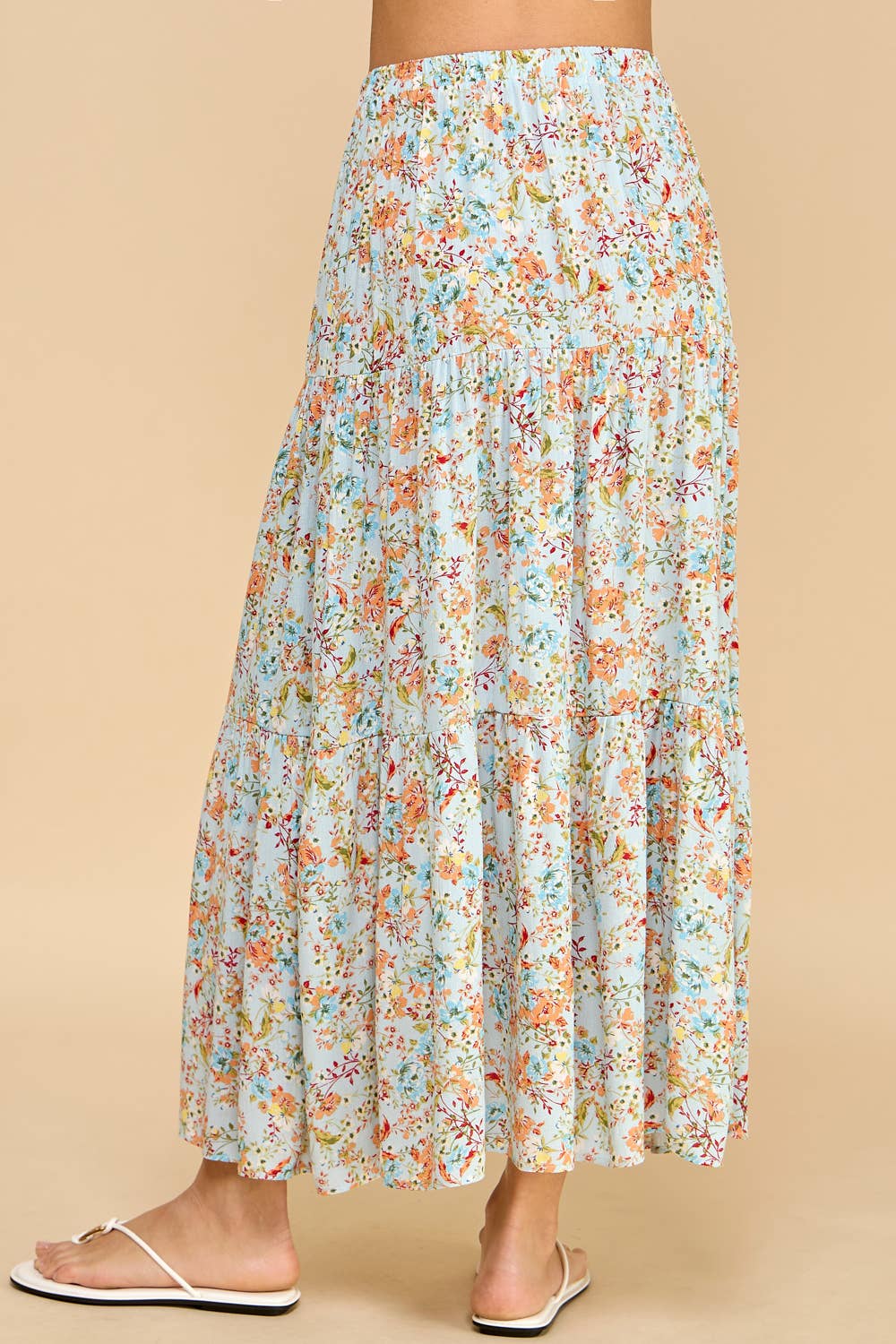 Floral Tiered Maxi Skirt