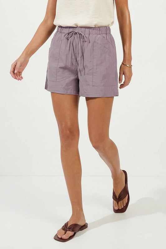 Double Pocket Pull-on Shorts: Deep Lilac