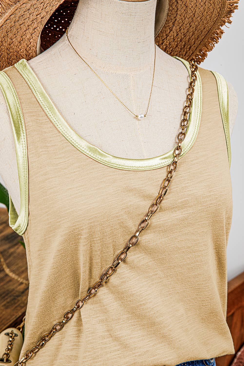 Metallic Scoop Neck Top