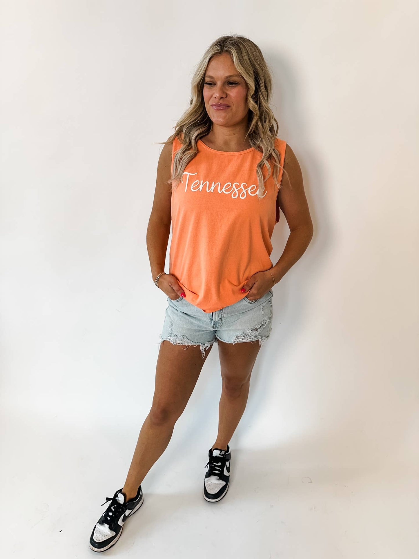 Tennessee Puff Script Orange Tank- Comfort Colors