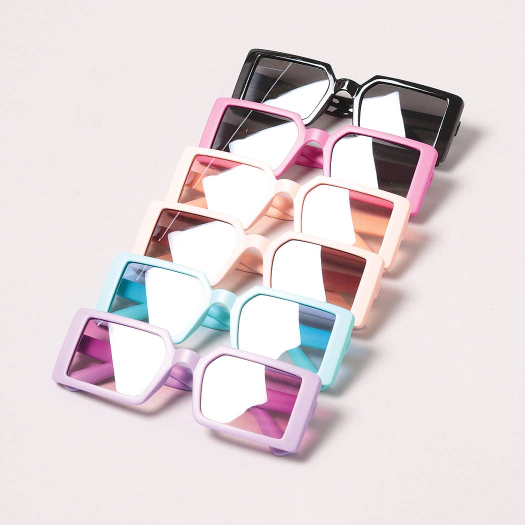 Kid's Vibrant Rectangle Fashion Sunglasses