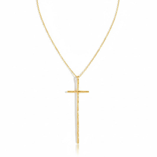 Minimal Vertical Cross Necklace