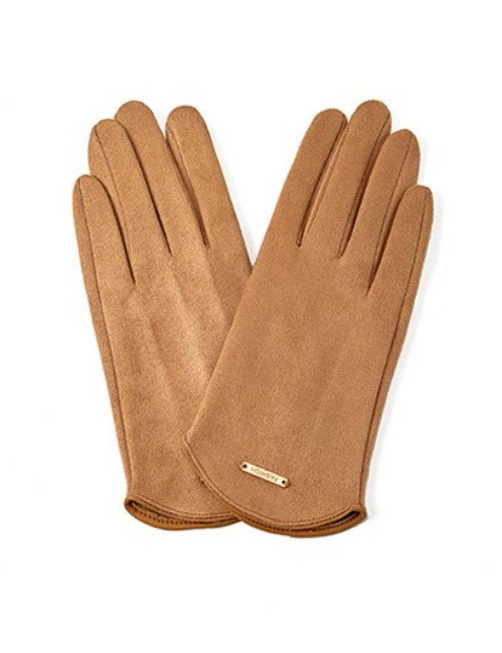 Simple Solid Color Windproof Gloves: Camel