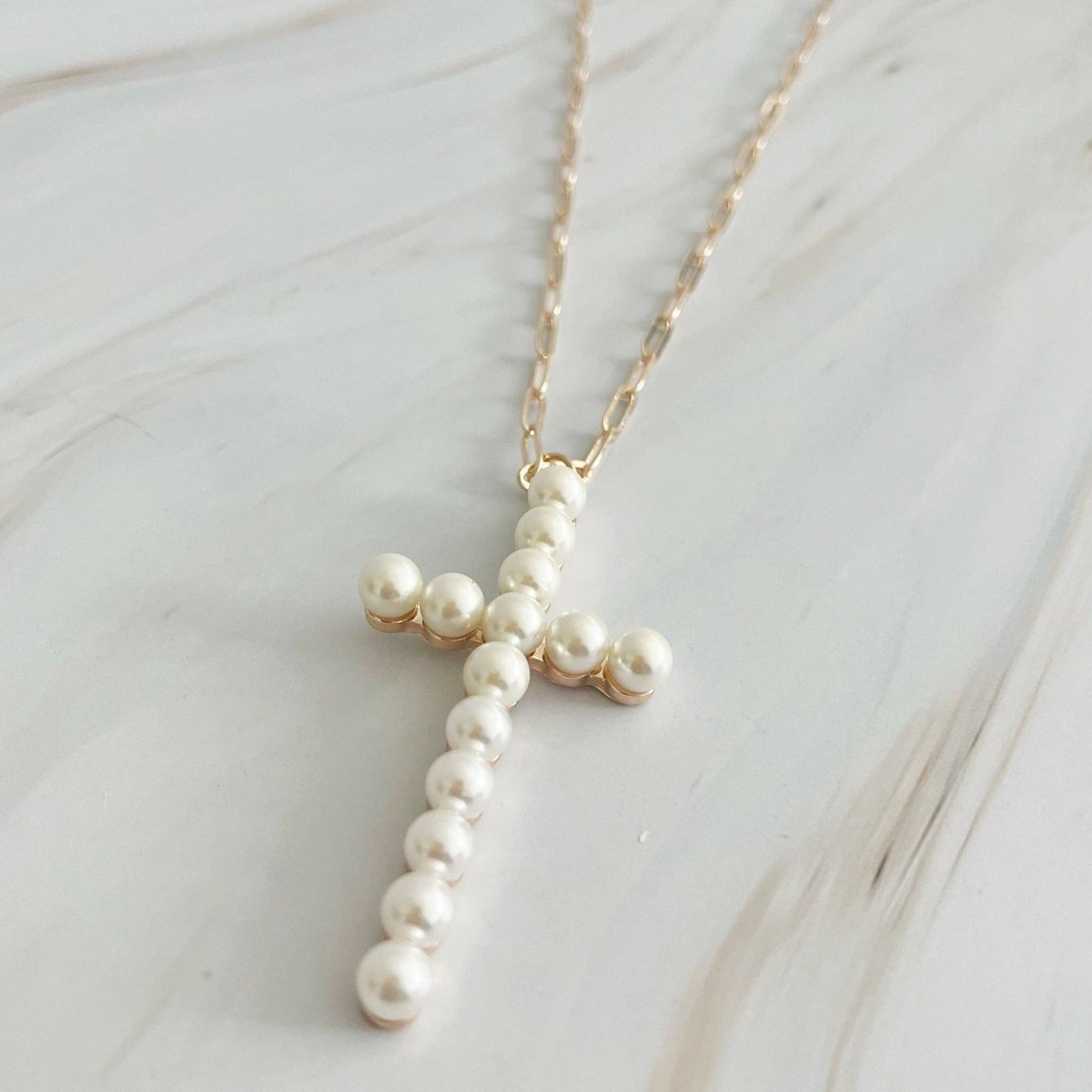 The Pearl Cross Necklace