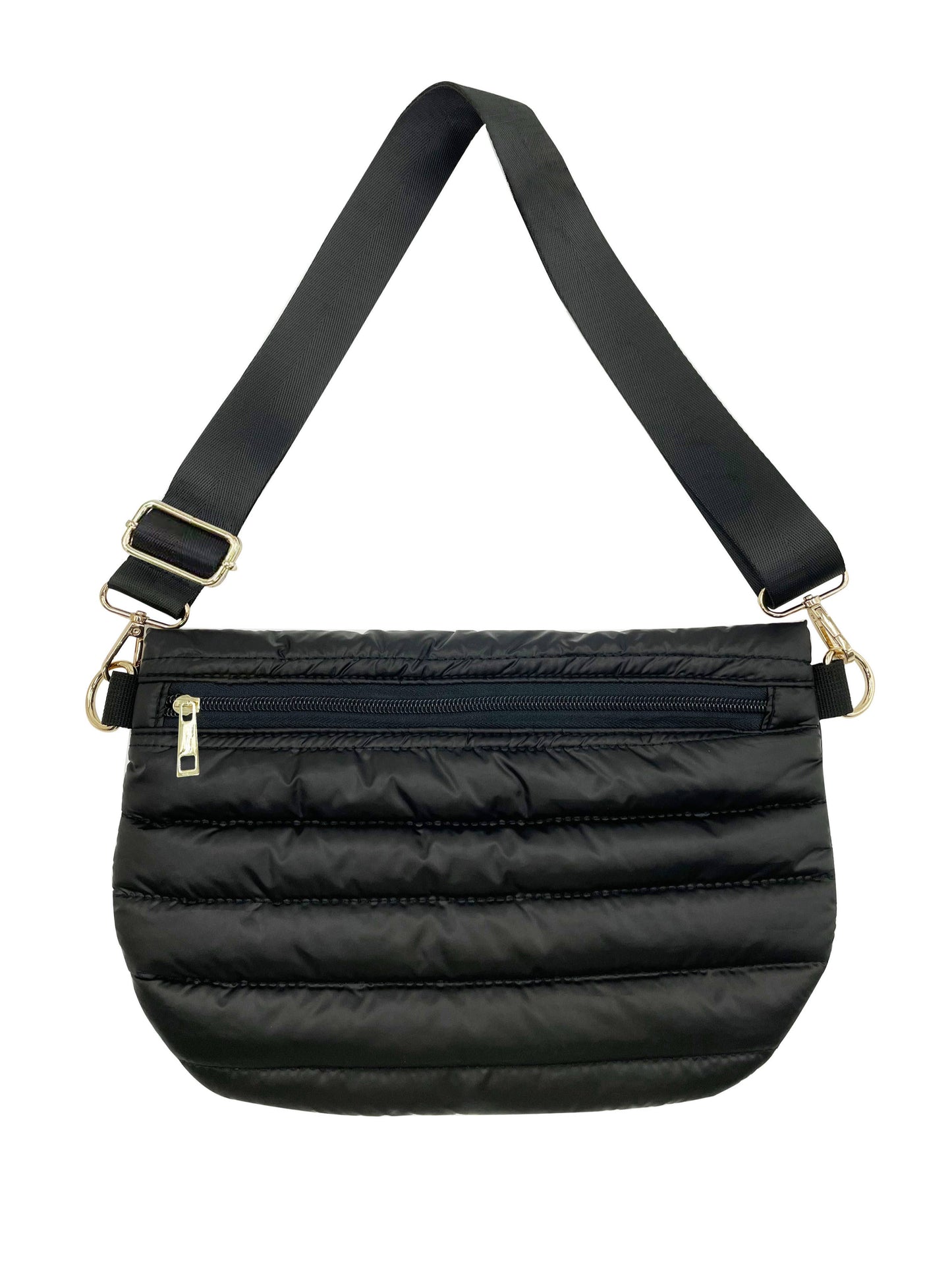 The Puffer Messenger Crossbody- Black