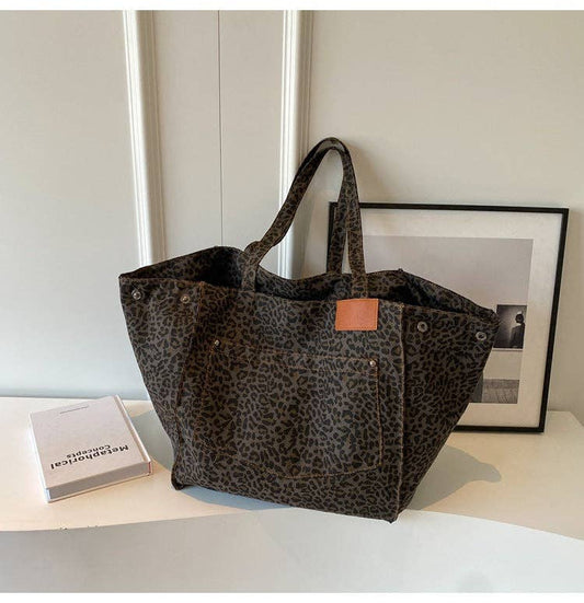 Leopard Print Shoulder Bag Large Capacity Tote